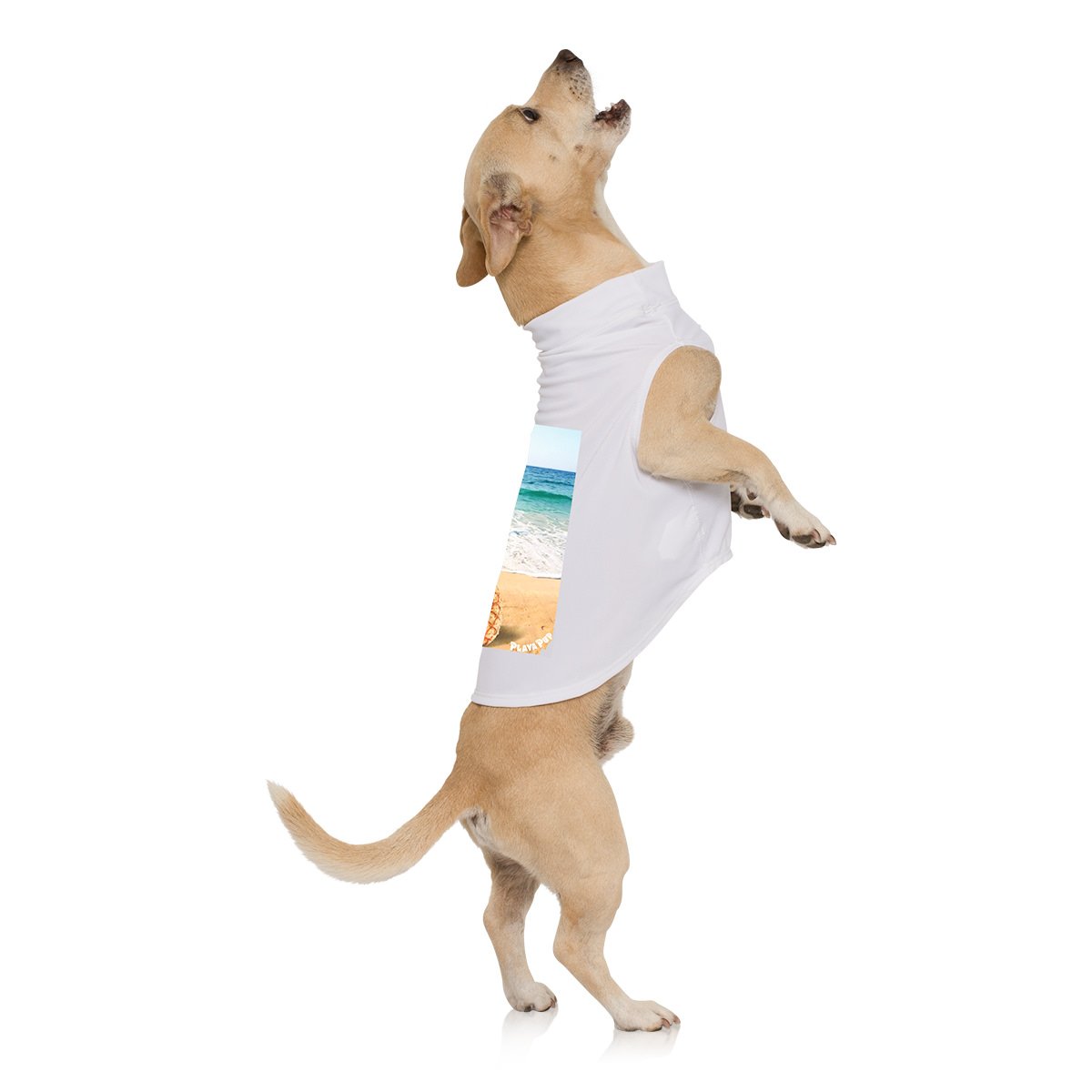 UPF 50+ Dog Tank Top - Breathable Pineapple Print Summer Shirt for Small Dogs, Perfect for Beach Outings & Outdoor Adventures (XX-Small, White)