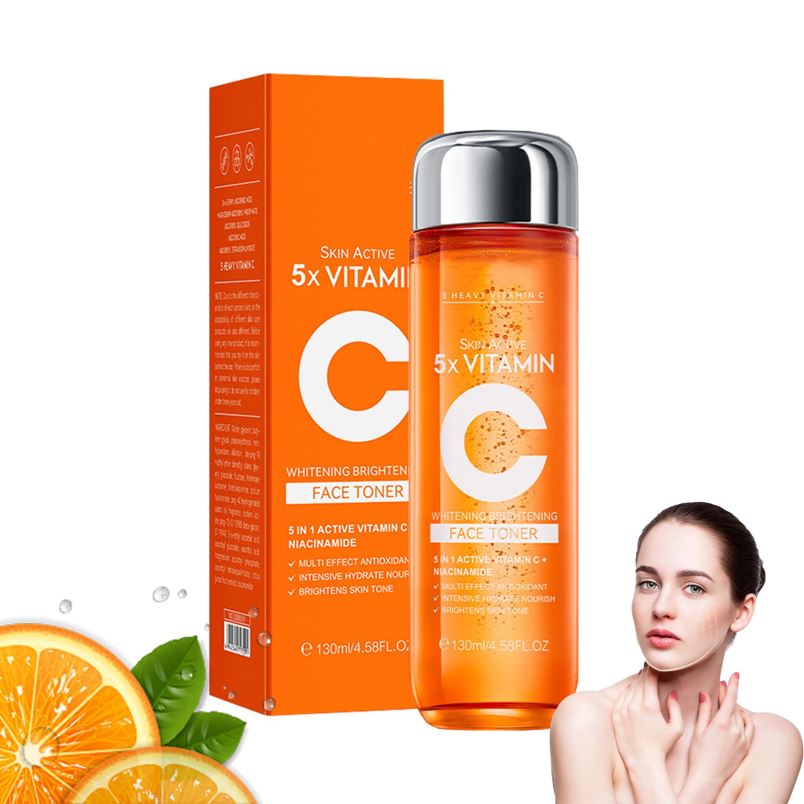 5X Vitamin C Toner for Face - Korean Collagen Face Toner with Anti-Aging & Anti-Wrinkle Benefits | Hydrating Vitamin C Serum & Moisturizer | Perfect for Daily Skincare Routine & Nighttime Skin Repair