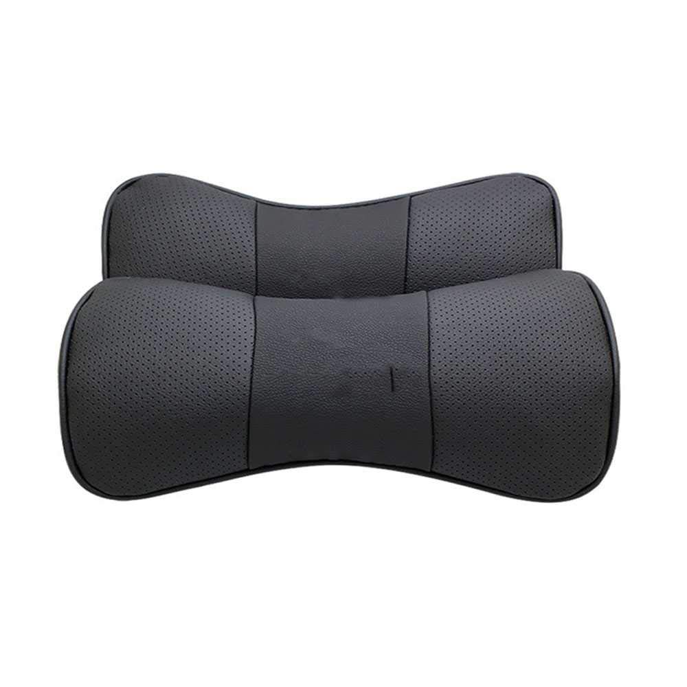 Premium Leather Car Seat Headrest & Neck Pillow - Universal Fit for Jaguar, Tesla, Opel, BMW, Audi, Mercedes - Comfortable Support for Long Drives & Road Trips