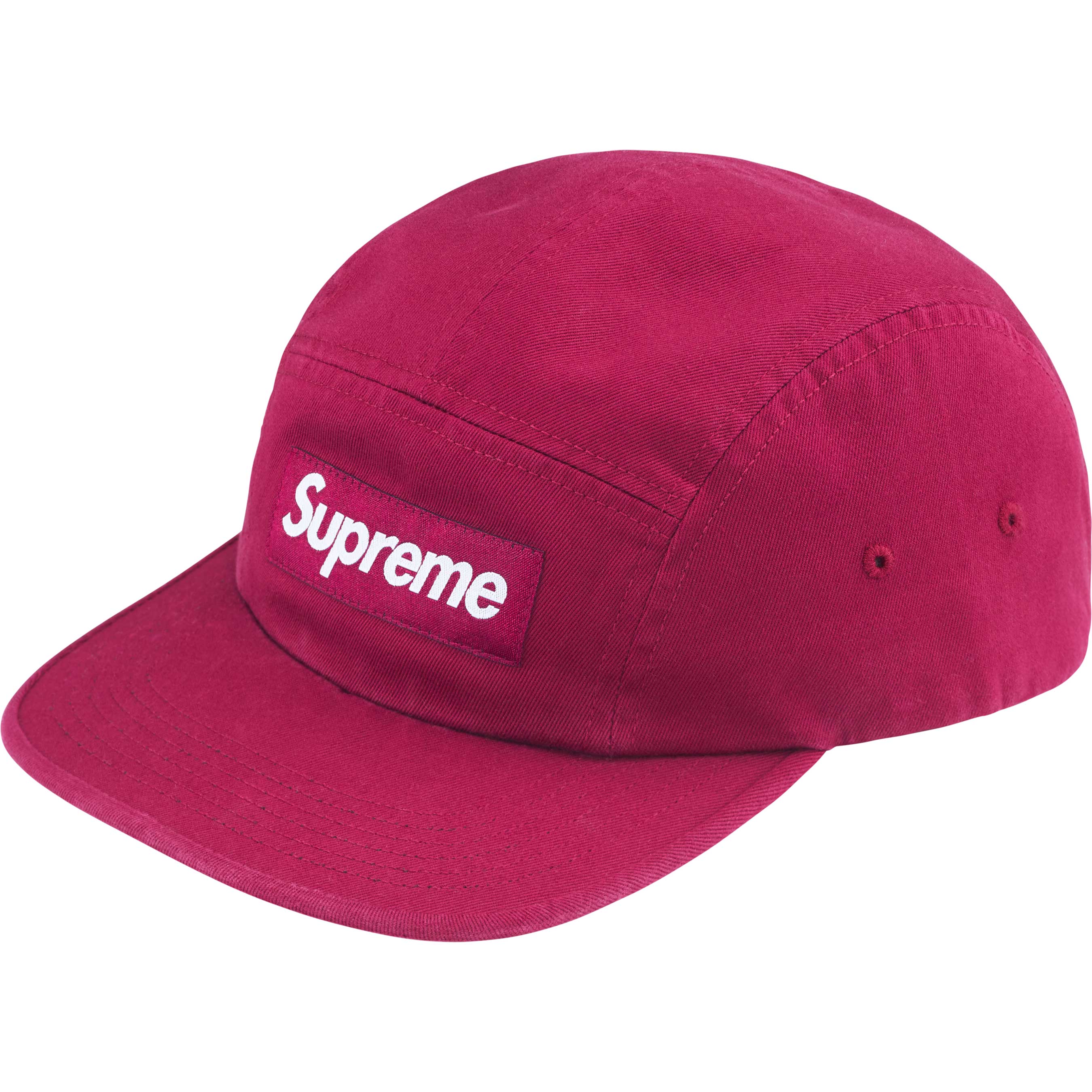 Supreme FW24 Washed Chino Twill Camp Cap in Cranberry - Stylish Casual Hat for Streetwear, Outdoor Adventures and Urban Fashion