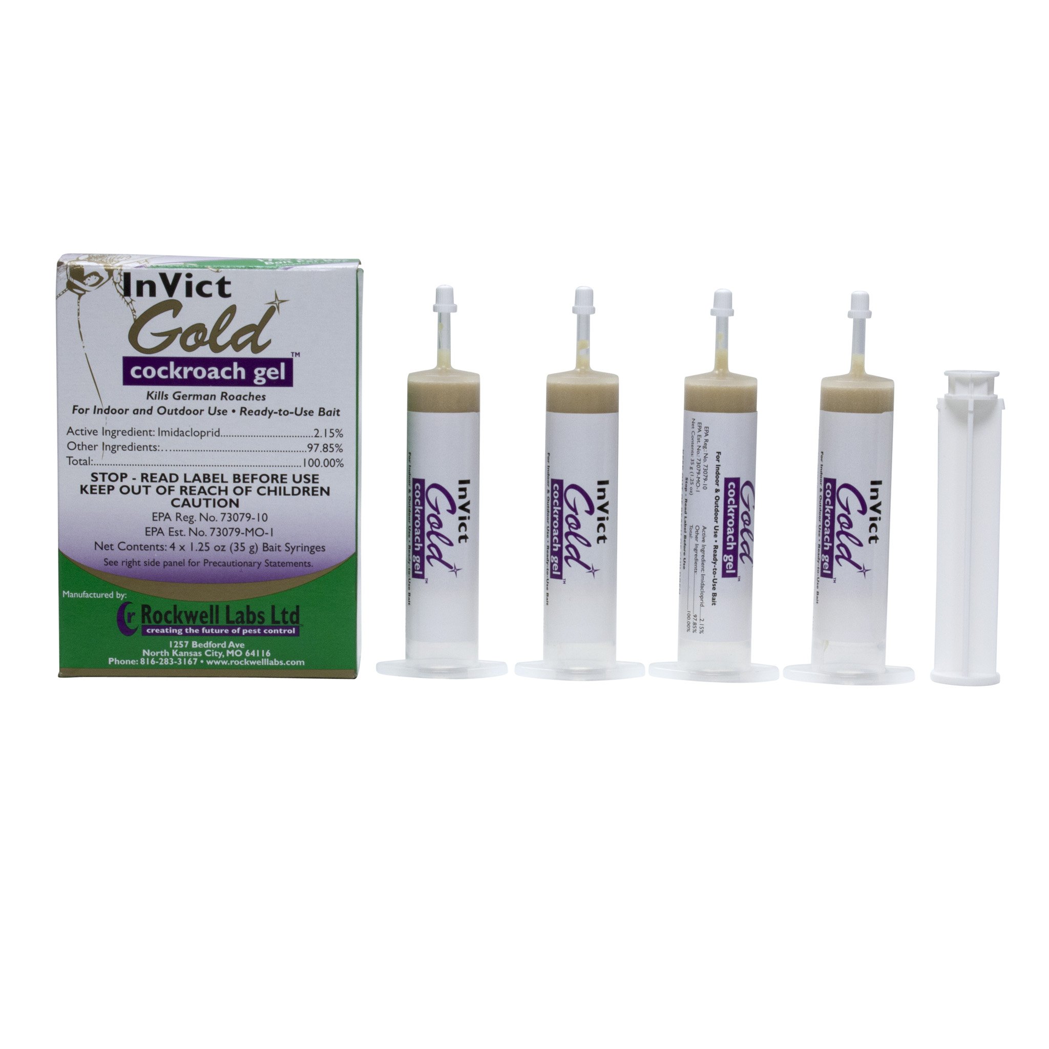 Invict Gold Roach Bait Gel - 5 Boxes Fast-Acting Cockroach Killer for Home & Kitchen | Effective Pest Control Solution for Indoor Use
