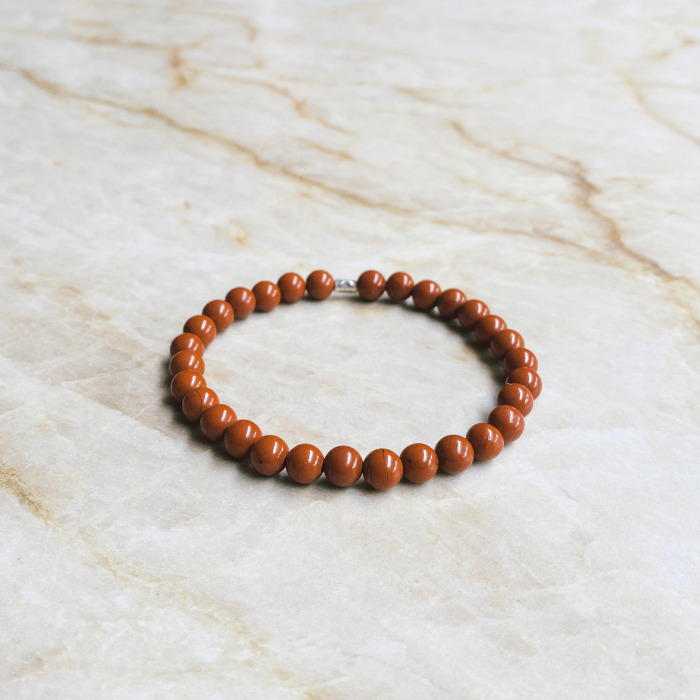 Rode Jasper Bracelet for Men | Natural Stone Beaded Bracelet | Strength & Protection | Perfect for Meditation, Yoga & Daily Wear
