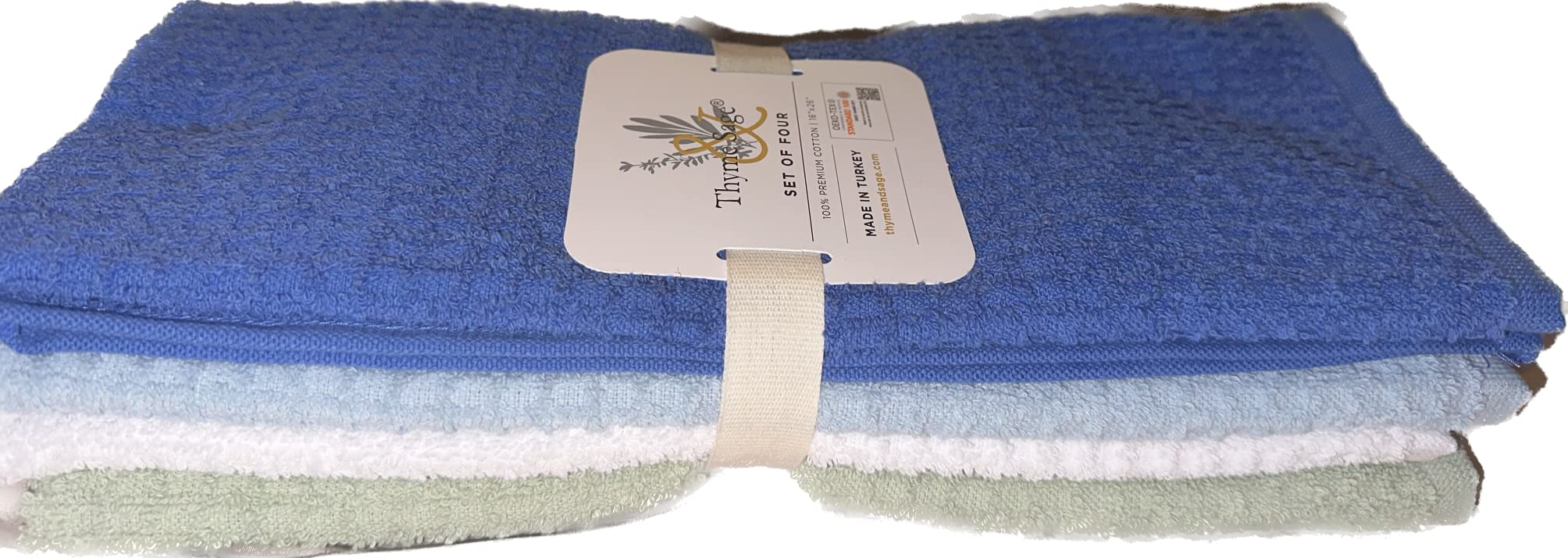 4-Pack Premium Turkish Cotton Kitchen Towels Set - Ultra Absorbent & Quick-Drying Dish Towels - 16