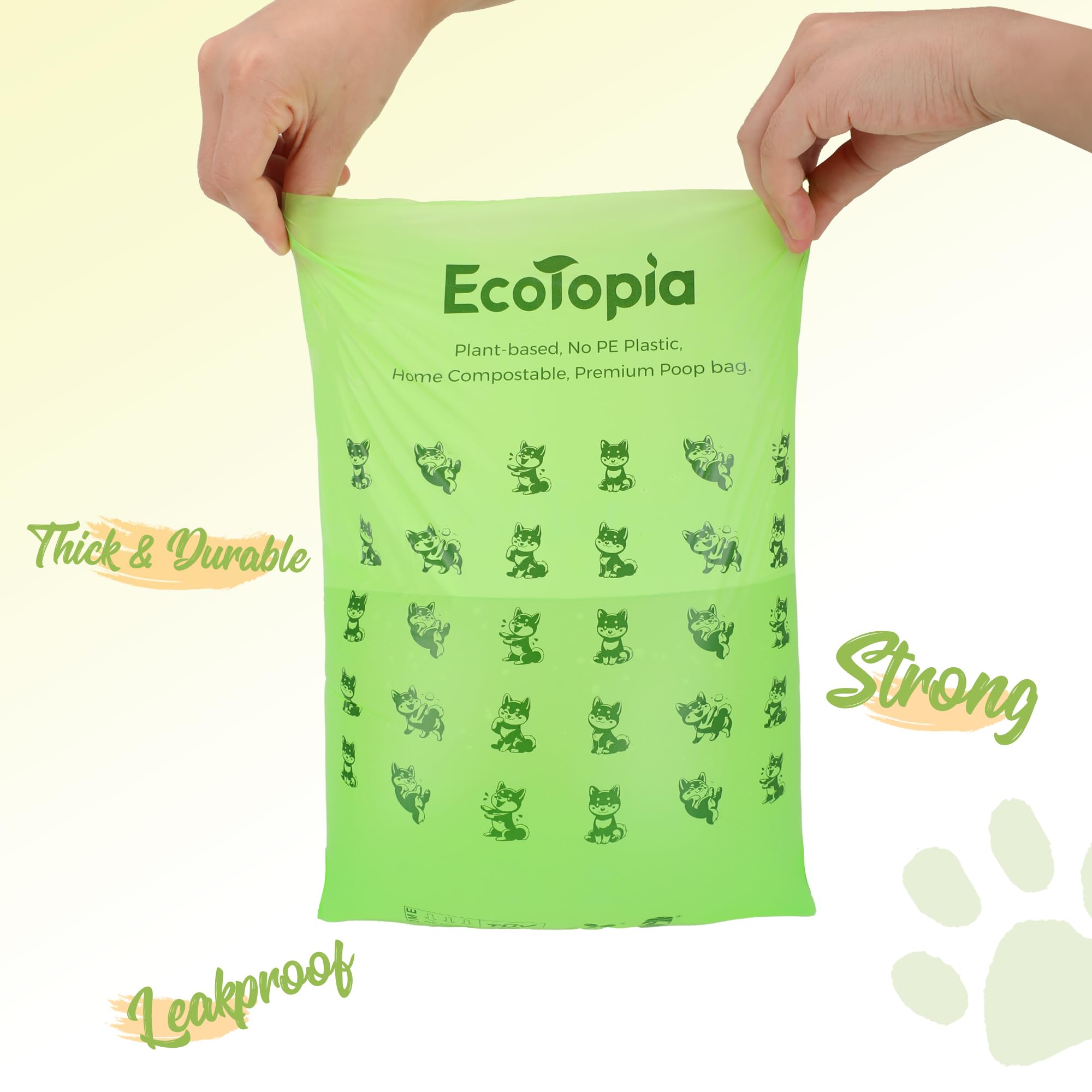 Extra 20% Thicker Leak-Proof Dog Poop Bags (120 Count) | 100% Biodegradable & Compostable Pet Waste Bags | ASTM D6400 & EN 13432 Certified | Ideal for Dog Walking, Park Cleanups & Litter Box Use | Light Green Eco-Friendly Design