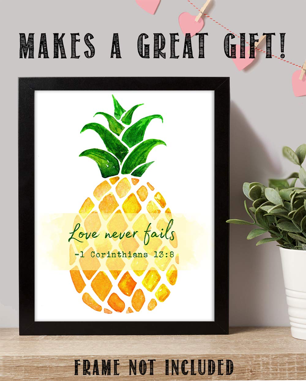 Inspirational Bible Verse Wall Art - 1 Corinthians Motivational Quotes for Men, Modern Living Room Decor, Positive Scripture Print, Unframed 11x14 - Perfect for Home Office, Church Gifts & Christian Coach Presents