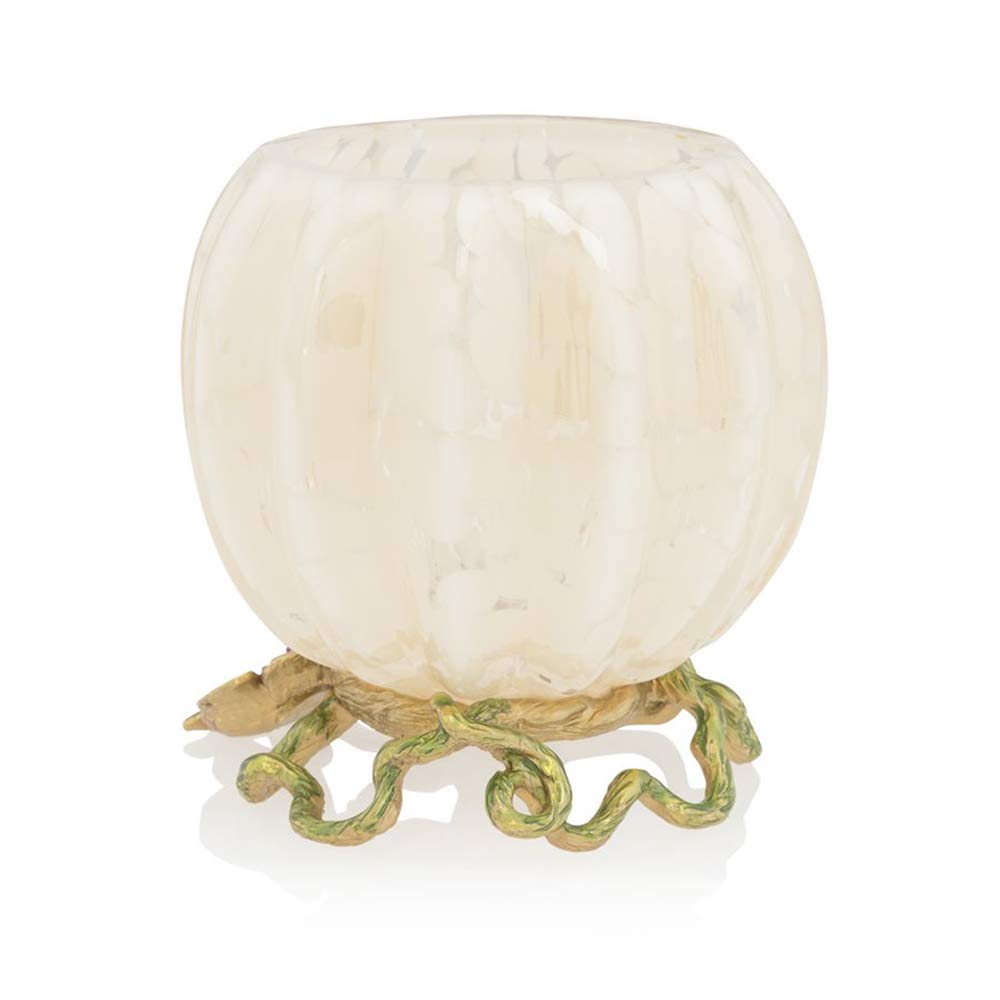 Jay Strongwater Carmella Leaf and Vine Candle Holder - Elegant Floral Home Decor for Dining Table, Wedding Centerpiece & Luxury Gift