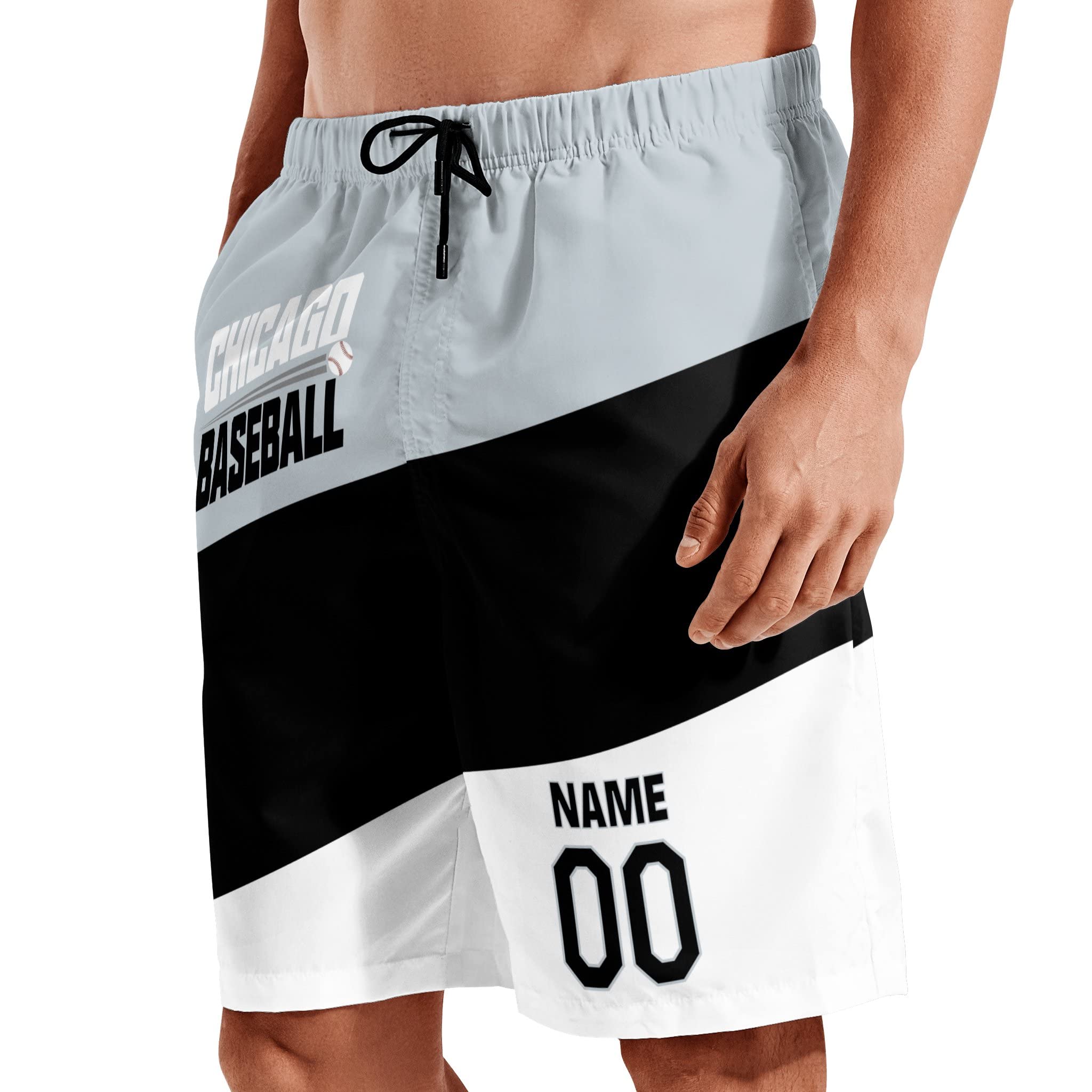 Custom Men's Quick Dry Beach Shorts - Personalized with Any Name & Number - Perfect for Swimming, Surfing, and Summer Activities