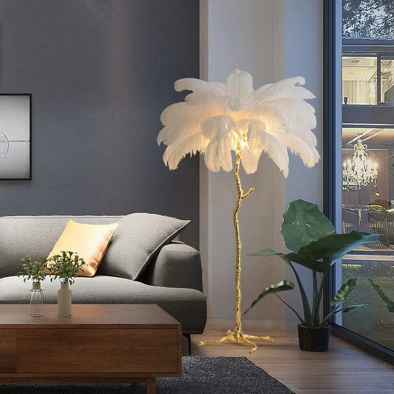 Talissa Feather Floor Lamp - Elegant Modern Standing Light for Living Room, Bedroom & Office Decor | Soft Ambient Lighting for Cozy Home Atmosphere
