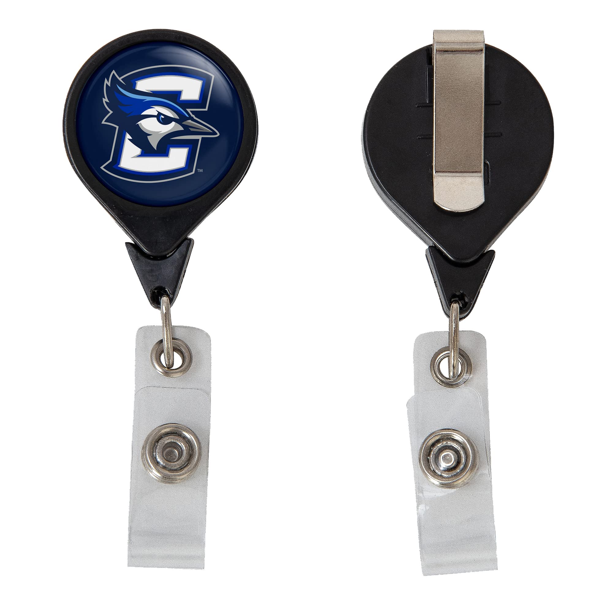 Creighton University CU Bluejays Retractable Badge Holder - Desert Cactus Design with Ticket Clip for ID Cards, Lanyards | Perfect for Work, School, Office & Campus Accessories