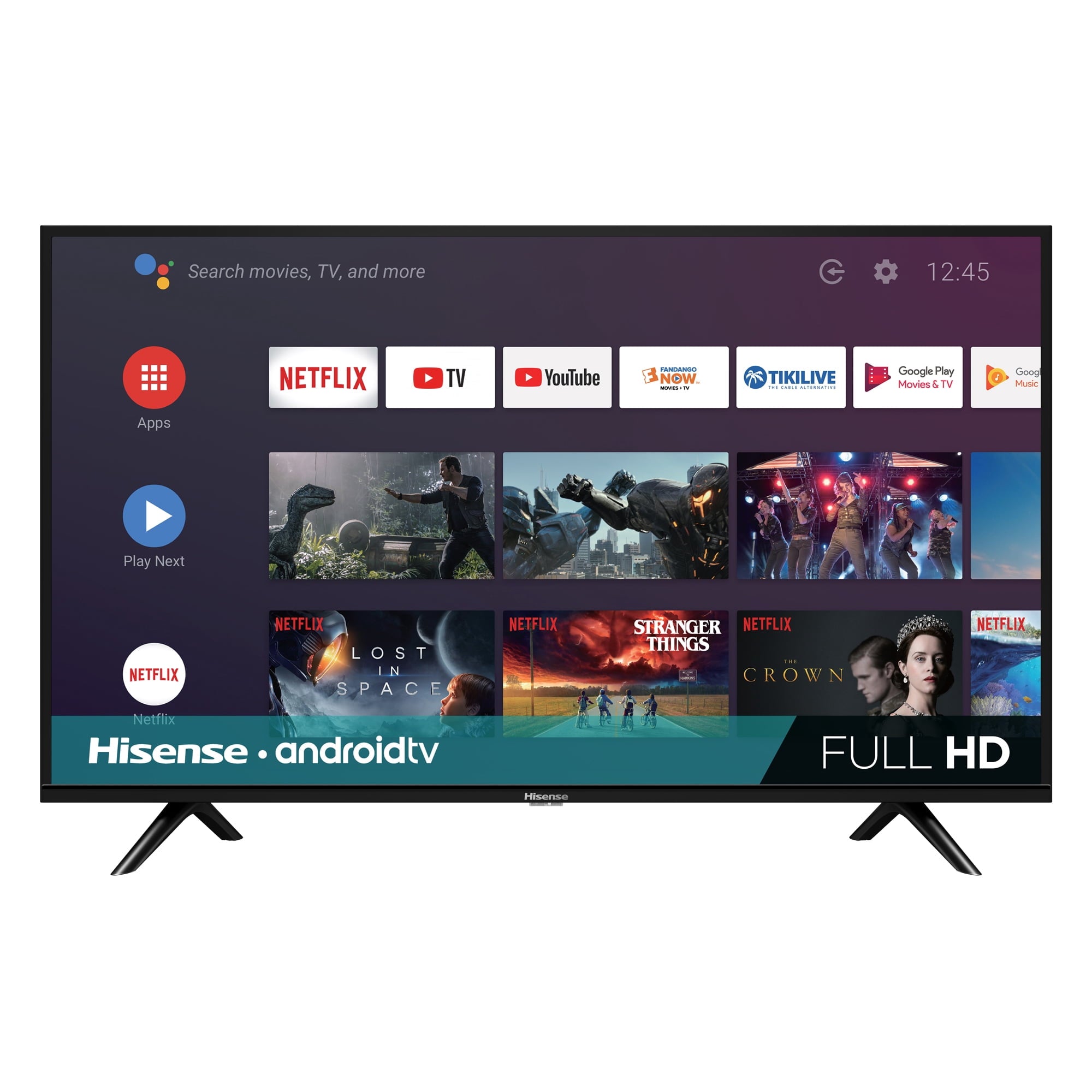 Hisense 40H5500F 40-Inch Full HD Smart Android LED TV - H55 Series with Built-in WiFi, Voice Remote & Chromecast - Perfect for Bedroom, Dorm Room or Small Apartment Entertainment