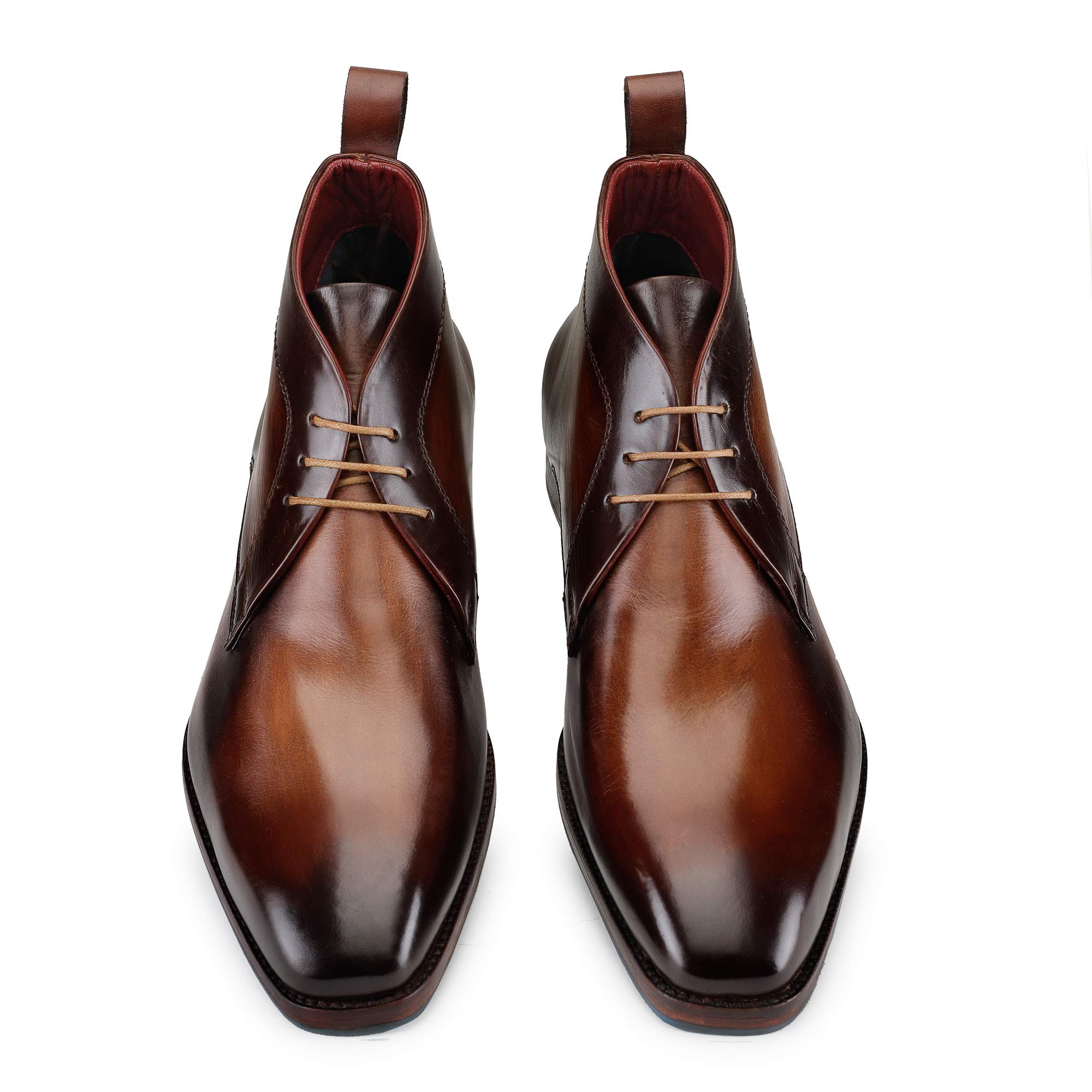 Men’s Modern Classic Calfskin Leather Chukka Boots - Comfortable & Stylish Ankle Boots for Casual & Business Wear - Perfect for Office, Date Night & Outdoor Activities