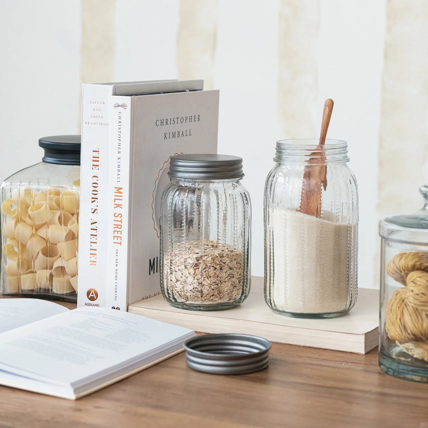 Premium Glass Coffee Jar with Airtight Lid - Perfect for Storing Fresh Coffee Beans, Grounds & Tea - Ideal for Kitchen, Pantry & Office Use
