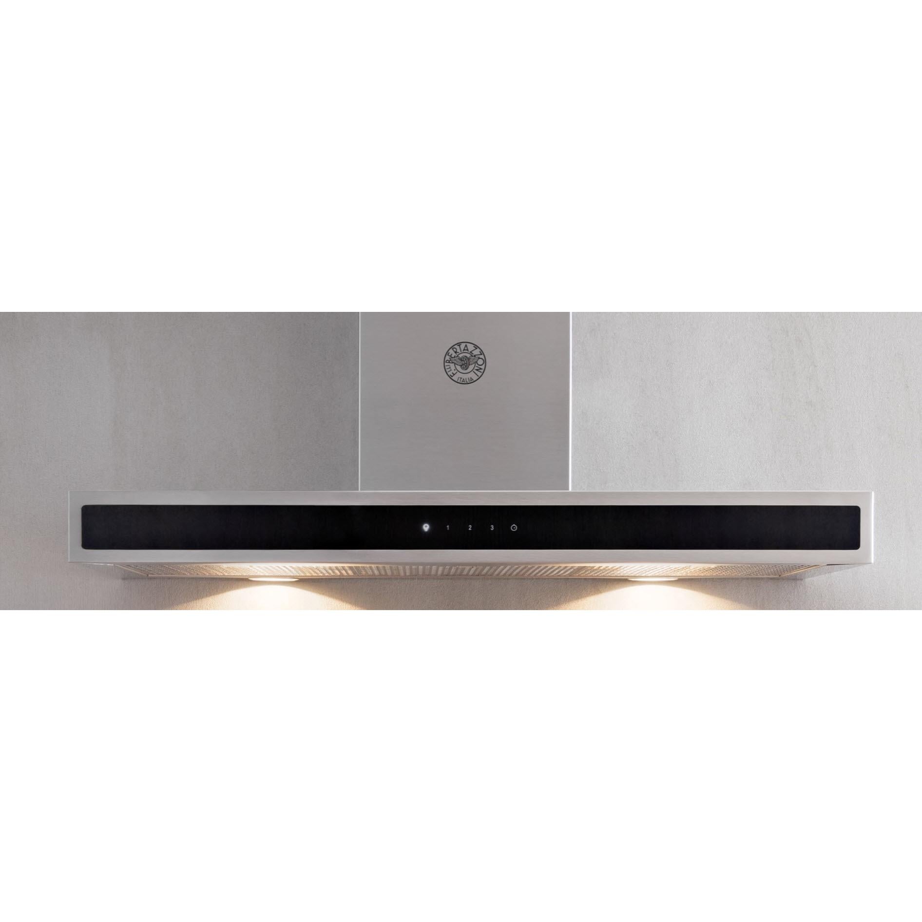 Bertazzoni 48 Inch Professional Series Stainless Steel Wall Mount Range Hood with LED Lighting - Powerful Kitchen Ventilation for Home Cooking & BBQ