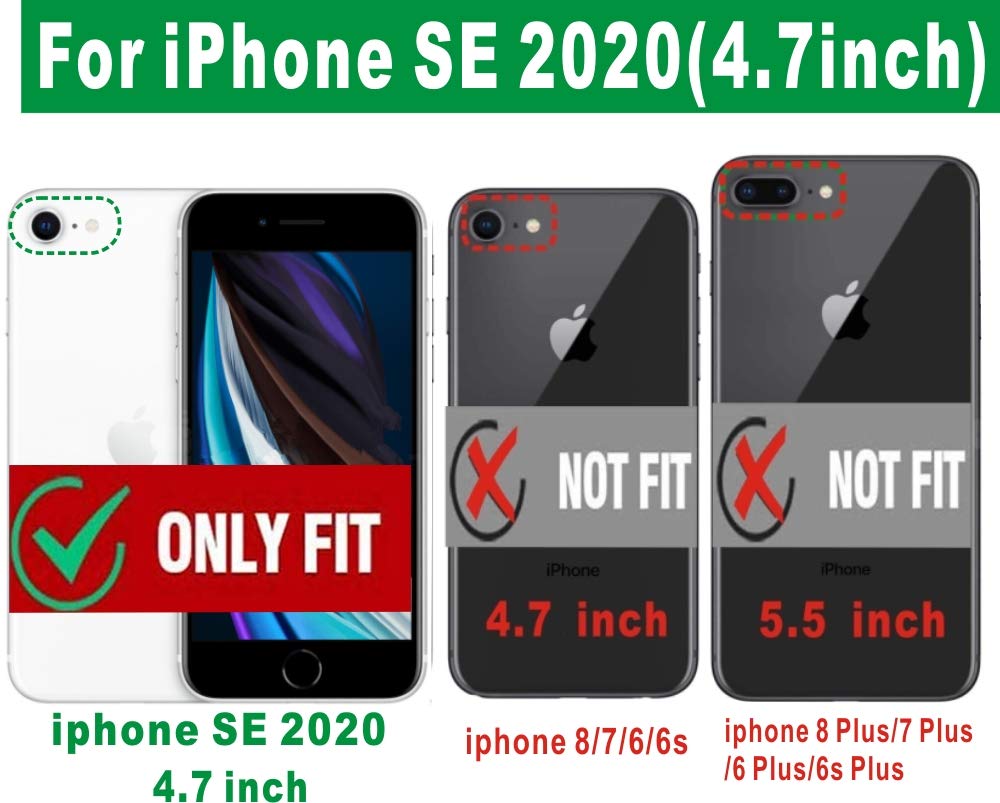 Folmeikat Shockproof iPhone SE 2020/2022/8/7 Case with Screen Protector - Slim Soft TPU Silicone Cover with Reinforced Corners for 4.7