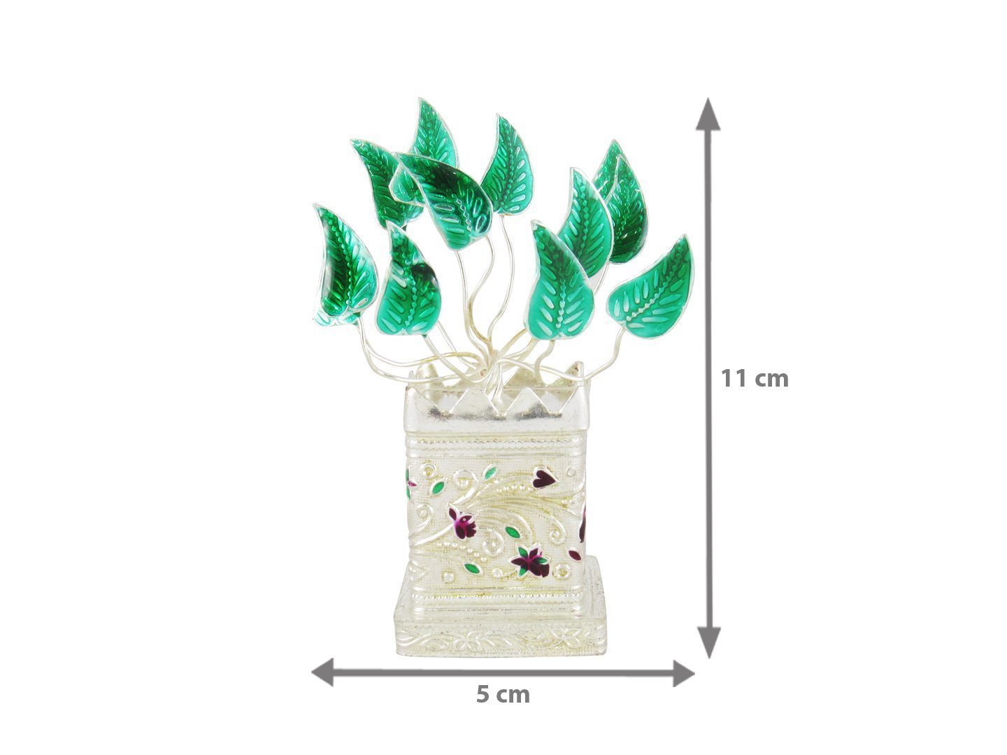 Silver Plated Tulsi Plant Pooja Thali Set - Traditional Indian Pooja Items for Home Worship, Wedding Return Gifts & Festivals (10-Piece Set with Potli Bags) | Perfect for Diwali, Housewarming & Spiritual Ceremonies