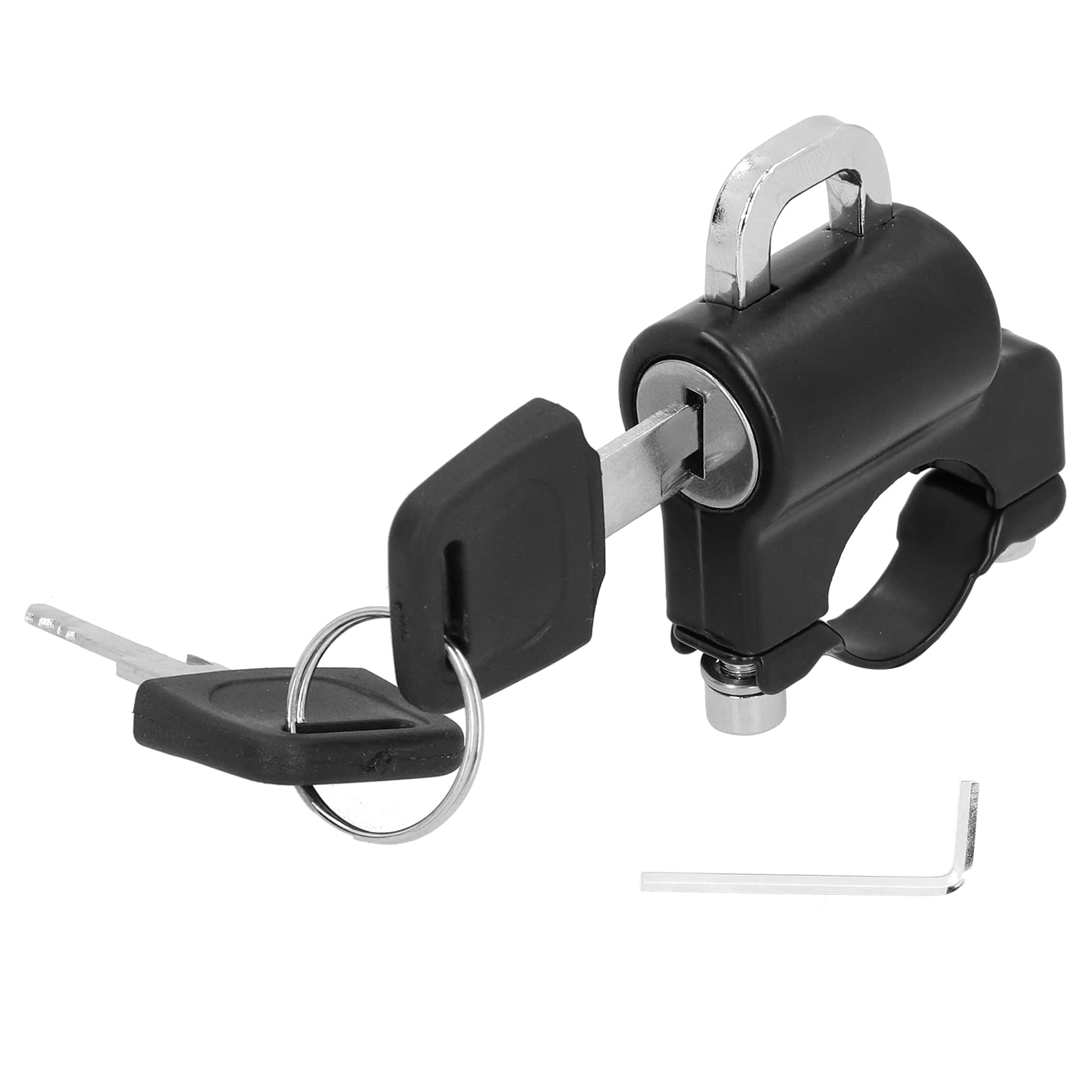 Universal Motorcycle Helmet Lock - Heavy Duty Metal Padlock with 2 Keys for 0.9-1.1in Handlebar | Secure Electric Bike Hook Lock for Parking & Outdoor Storage