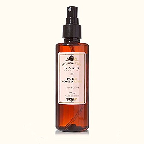 Kama Ayurveda Organic Pure Rose Water 6.8 Fl Oz (200ml) - Hydrating Facial Toner & Skin Refresher for Daily Skincare Routine, Makeup Setting, and Post-Workout Revitalization