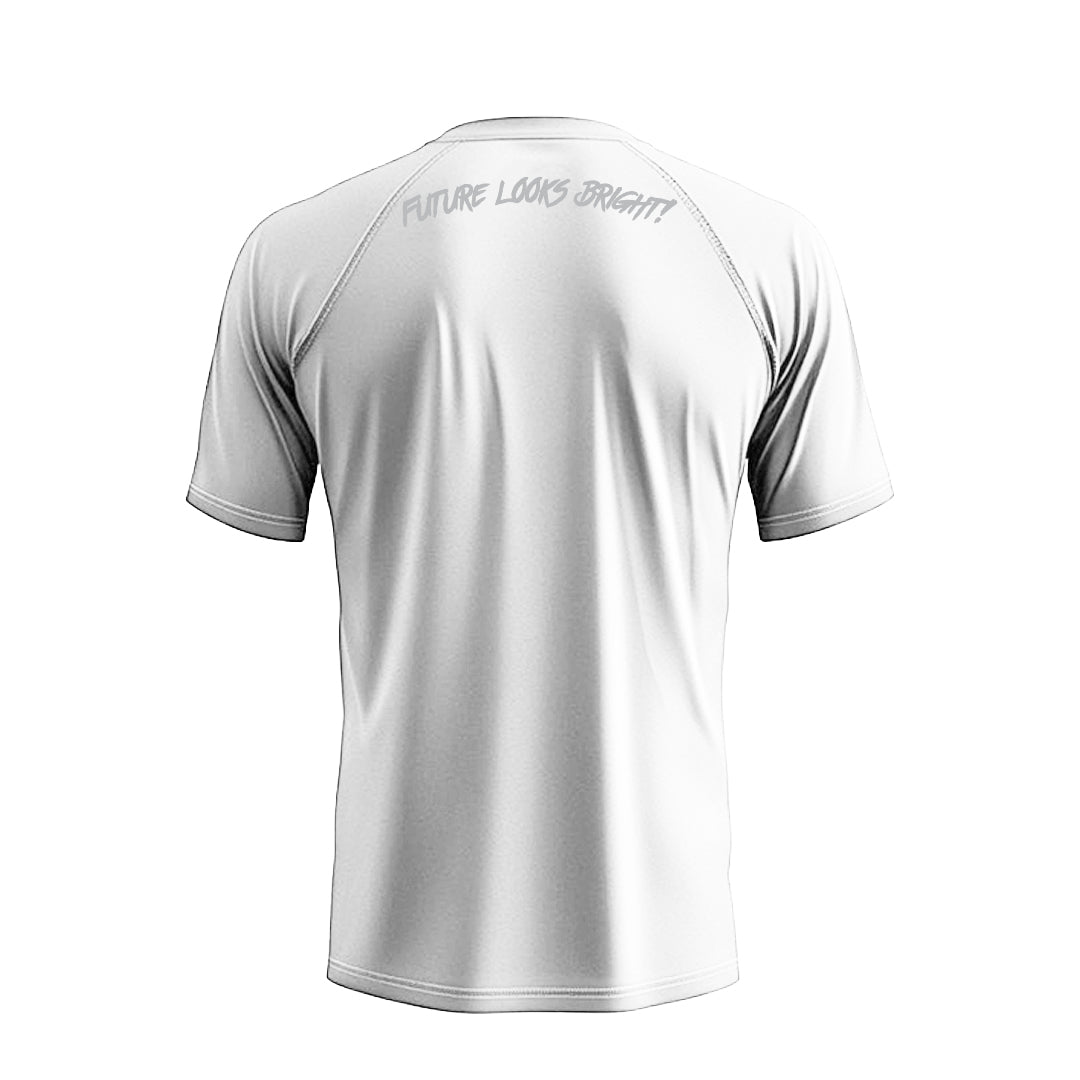 Future Looks Bright White Performance Short Sleeve T-Shirt - Moisture Wicking Athletic Tee for Running, Gym & Casual Wear