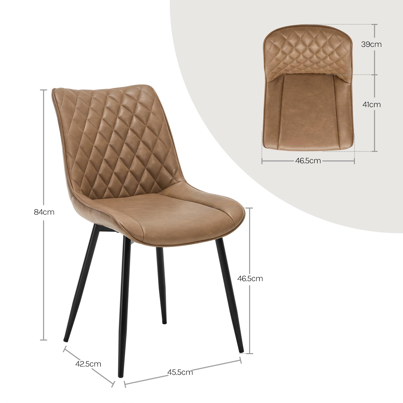 WOLTU 4-Piece Counter Height Dining Chairs Set - Light Brown Leatherette Upholstered Kitchen Bar Stools with Padded Seat & Backrest - Perfect for Breakfast Nook, Kitchen Island, and Home Bar Seating