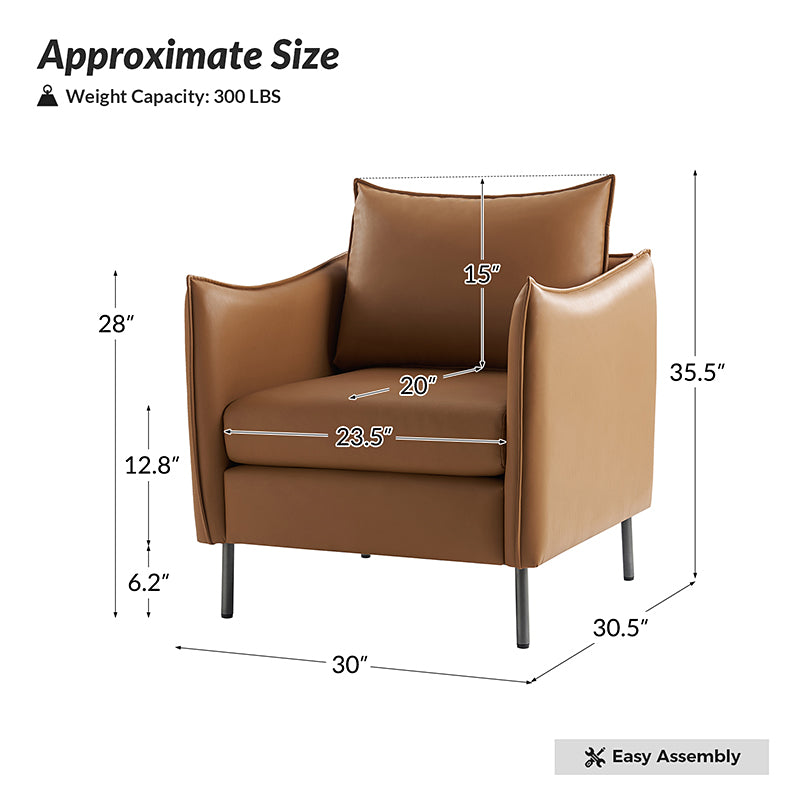 Modern Comfy Armchair with Cat Anti-Scratch Fabric - Stylish & Durable Living Room Chair for Pet Owners - Perfect for Reading, Relaxing, and Cat-Friendly Spaces