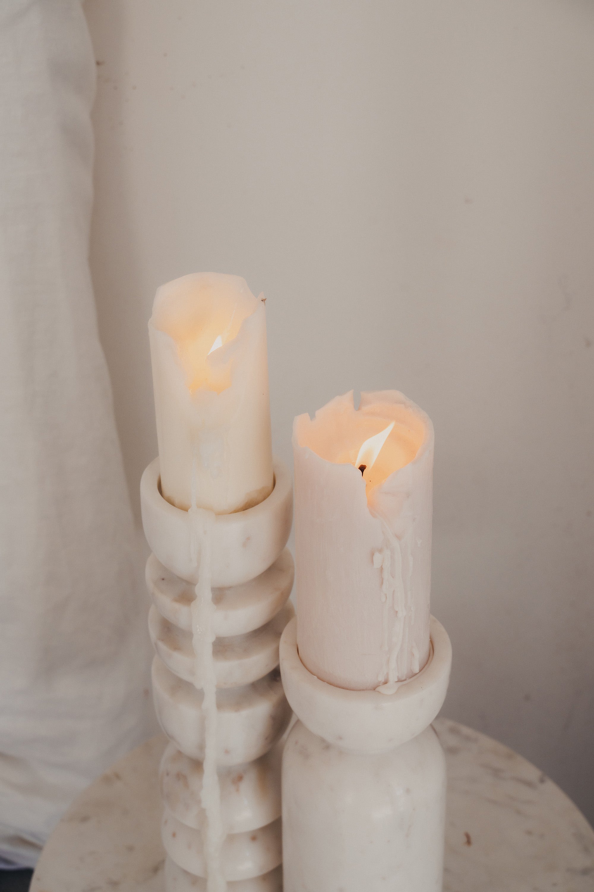 Elegant White Marble Candle Holder - Alev Modern Home Decor for Dining Table, Wedding Centerpiece & Relaxing Spa Ambience