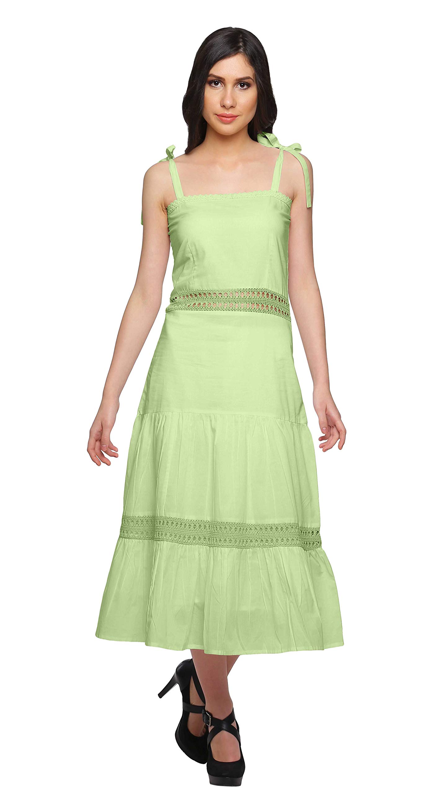 Stylish Moomaya Women's Plus Size Sleeveless Shoulder Strap Dress - Casual Summer Outfit for Beach, Party & Everyday Wear