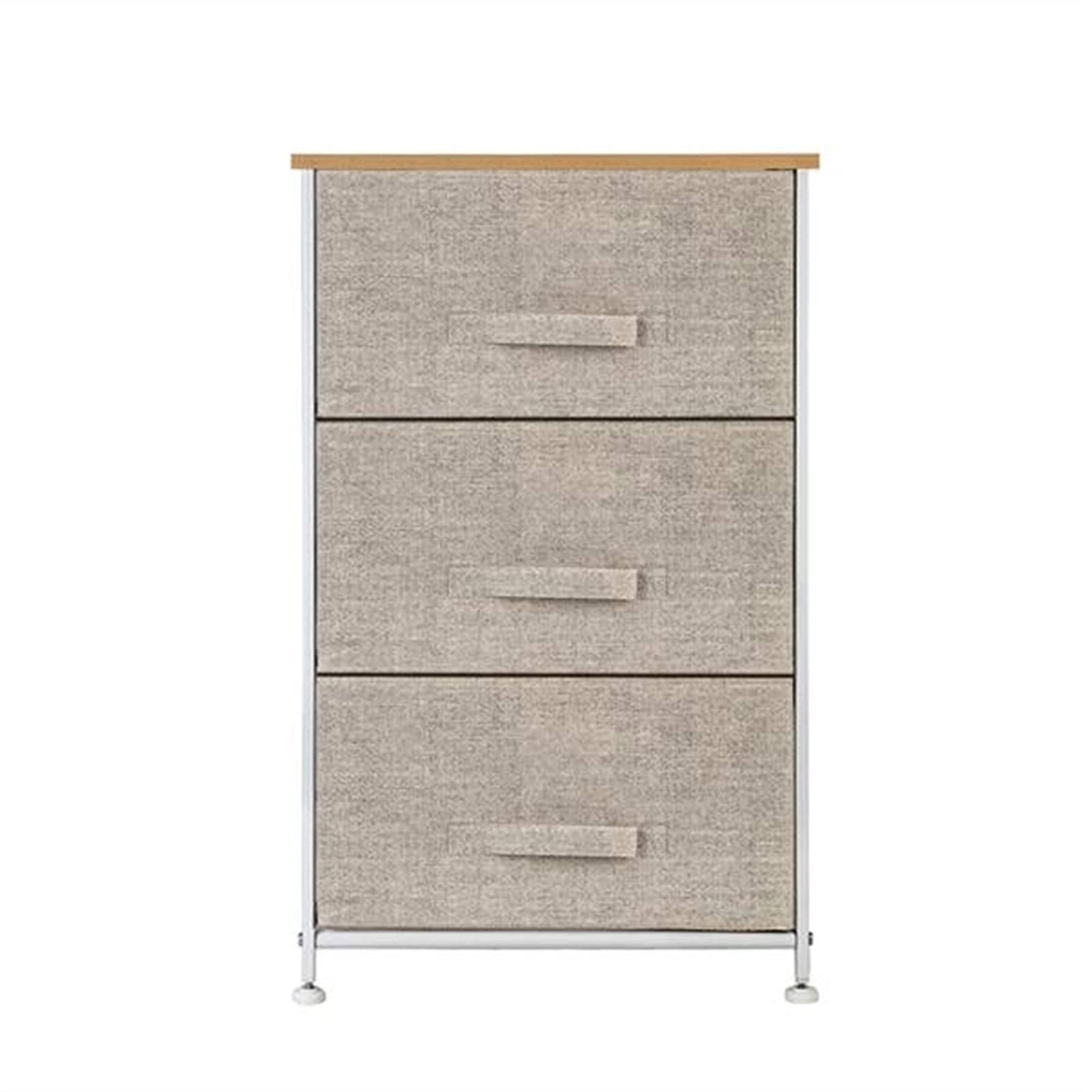 3-Tier Fabric Drawer Dresser - Gray Storage Unit for Closet & Dorm