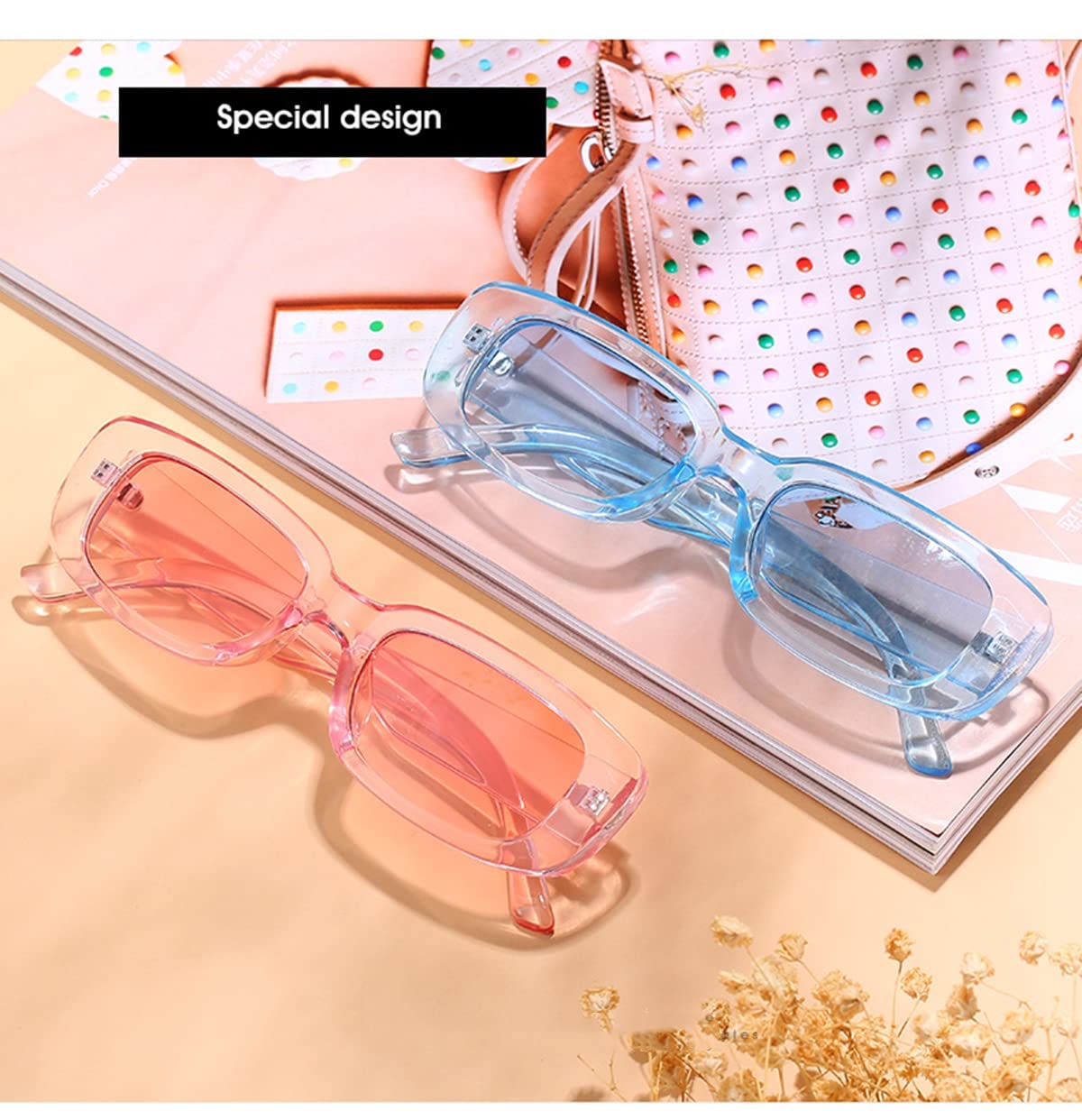 Retro Rectangle Sunglasses for Women & Men | Small Square Frame Y2K 90s Vintage Style | Trendy Black UV Protection Sunglasses | Perfect for Beach, Driving & Fashion Outfits