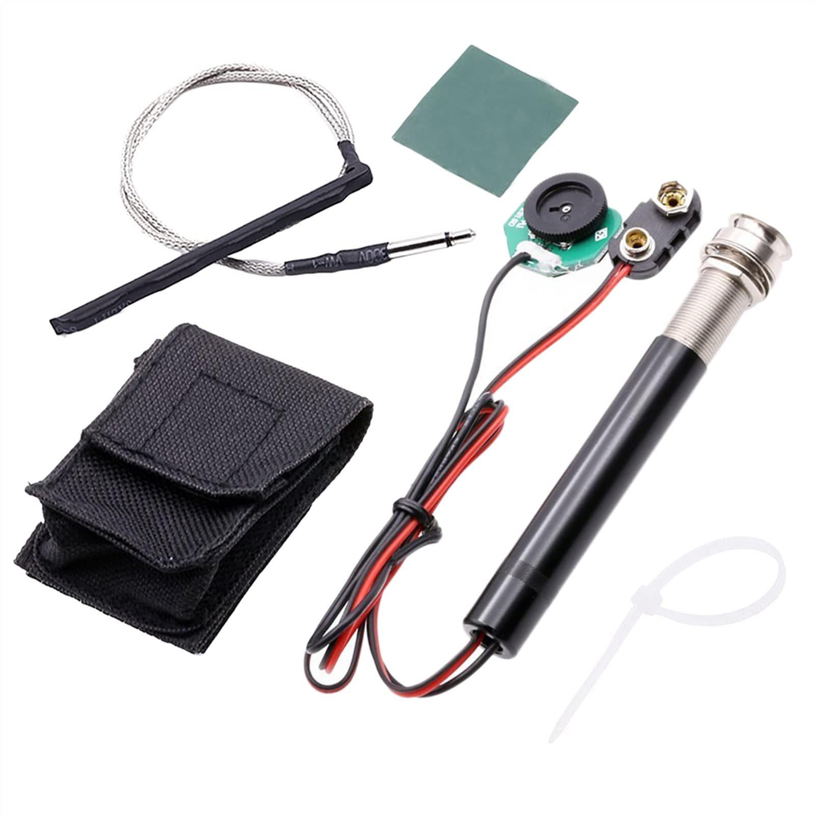 Active Piezo Pickup Kit with Volume Control & Endpin Jack - Preamp for Acoustic Guitar & Ukulele (1-Piece) - Perfect for Live Performances & Studio Recording