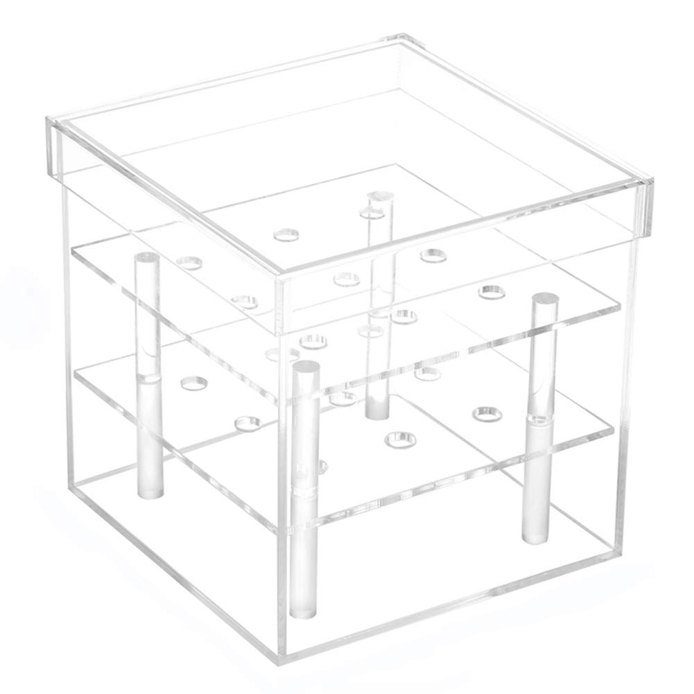MMA Square Acrylic Rose Gift Box - 9 Hole Display Case for Preserving Flowers, Jewelry, Rings | Perfect for Wedding Decor, Anniversary Gifts & Jewelry Storage