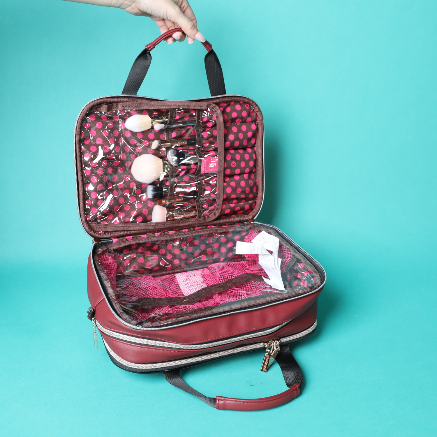 HANA Cosmetic Bag for Women - Waterproof Makeup Pouch Travel Organizer - Perfect for Travel, Gym, and Everyday Use