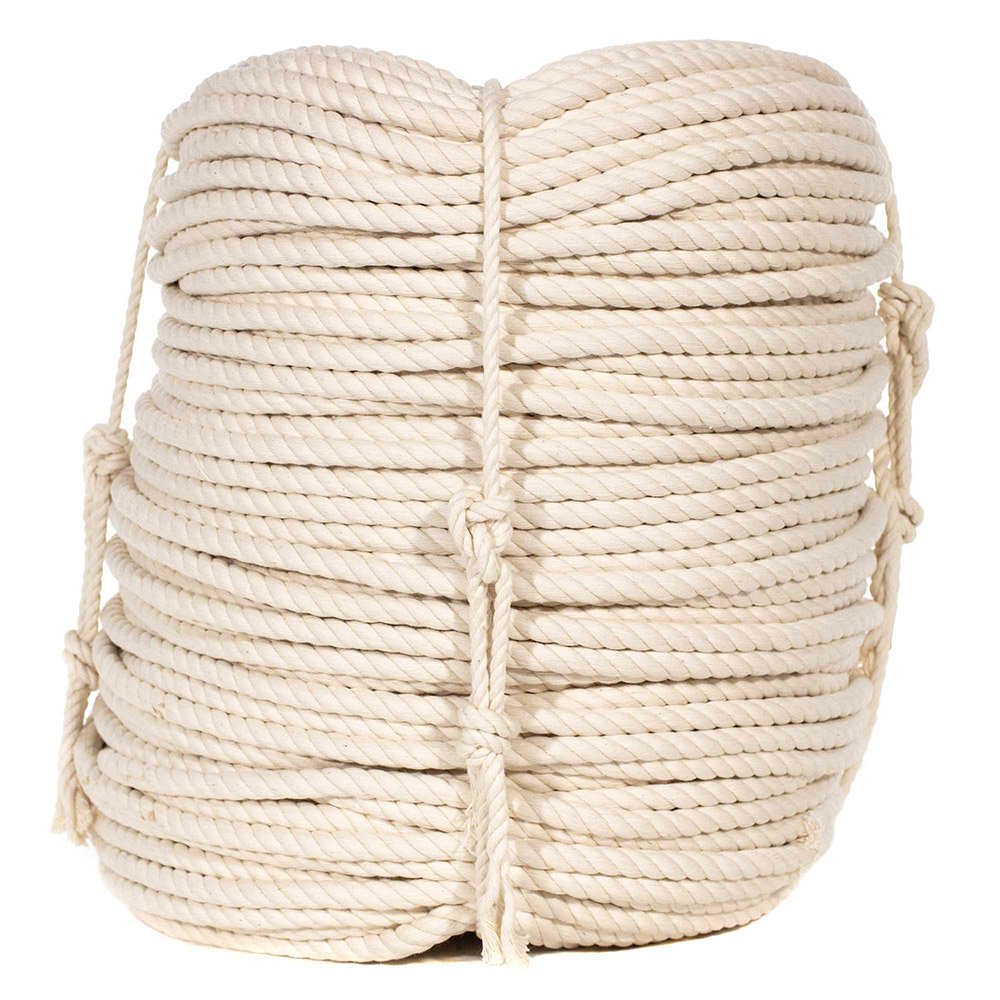 100% Twisted White Natural Cotton Rope - 1.25 Inch x 25 Feet for DIY Crafts, Home Decor, Macrame, Jewelry Making & Outdoor Projects | Soft & Durable Rope for Wall Hangings, Plant Hangers, Gift Wrapping & More