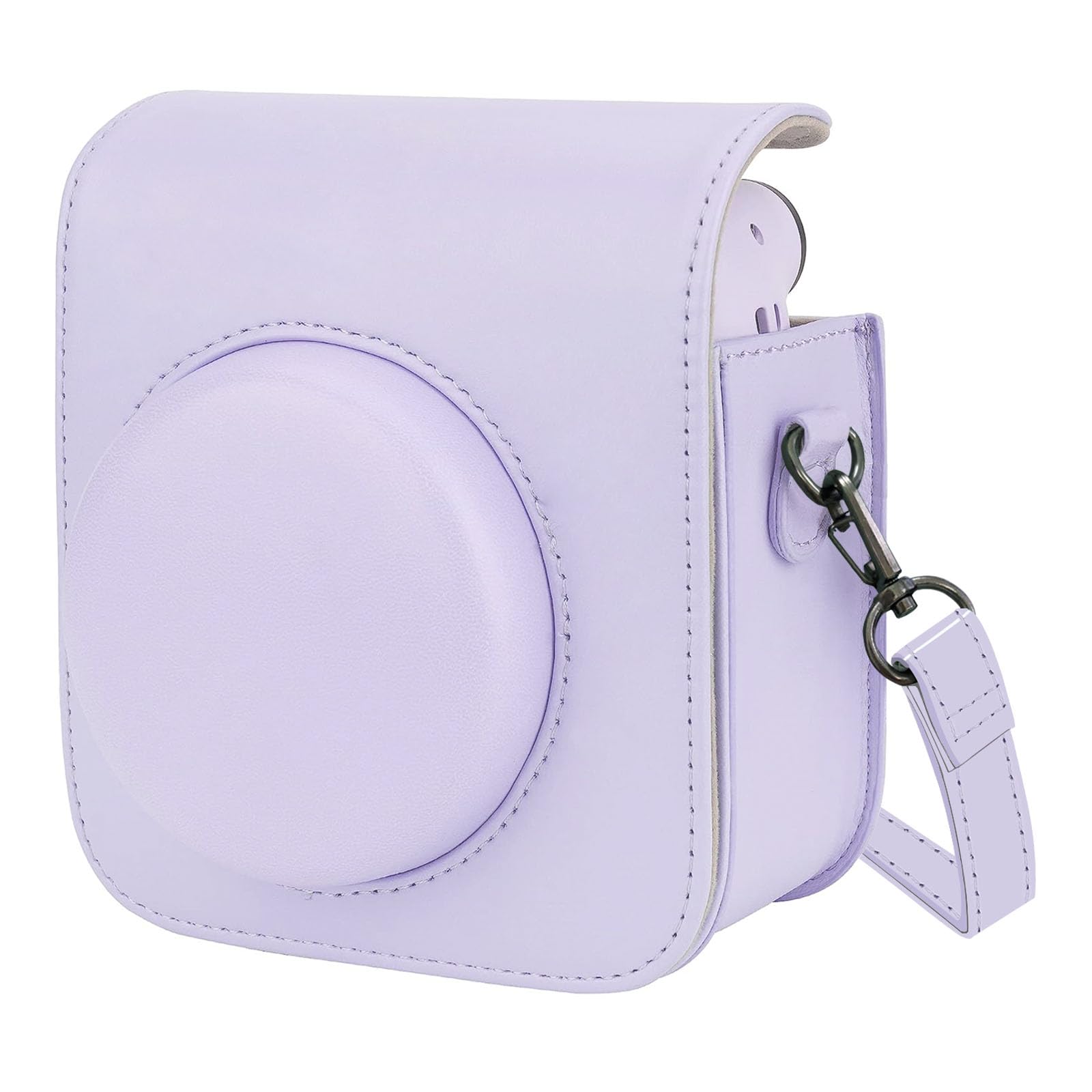 **HIUOUIH Protective Case for Fujifilm Instax Mini 12 Instant Camera - Durable Travel Pouch with Adjustable Shoulder Strap (Purple) - Perfect for Travel, Parties & Everyday Use**