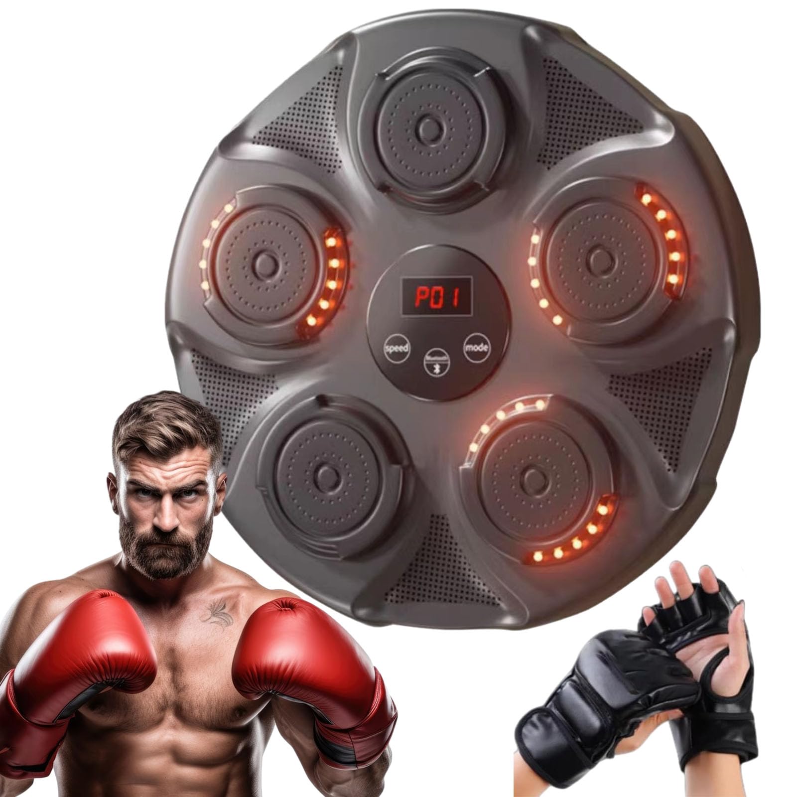 Wall Mounted Bluetooth Boxing Machine for Training - Electronic Punching Pad with Music & LED Display | Perfect for Home Gym, Boxing Workouts & Stress Relief