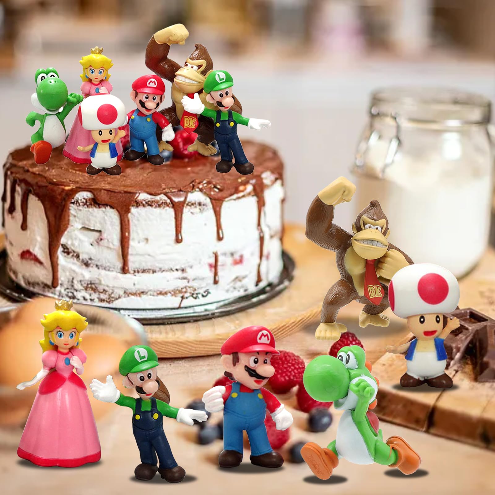 6 Pcs Birthday Cake Toppers Set - Fun Cartoon Cake Decorations for Kids Birthday Party | Super Cute Cake Toppers for Birthday Cakes, Cupcakes & Desserts | Perfect for Birthday Celebrations, Baby Showers & Special Events