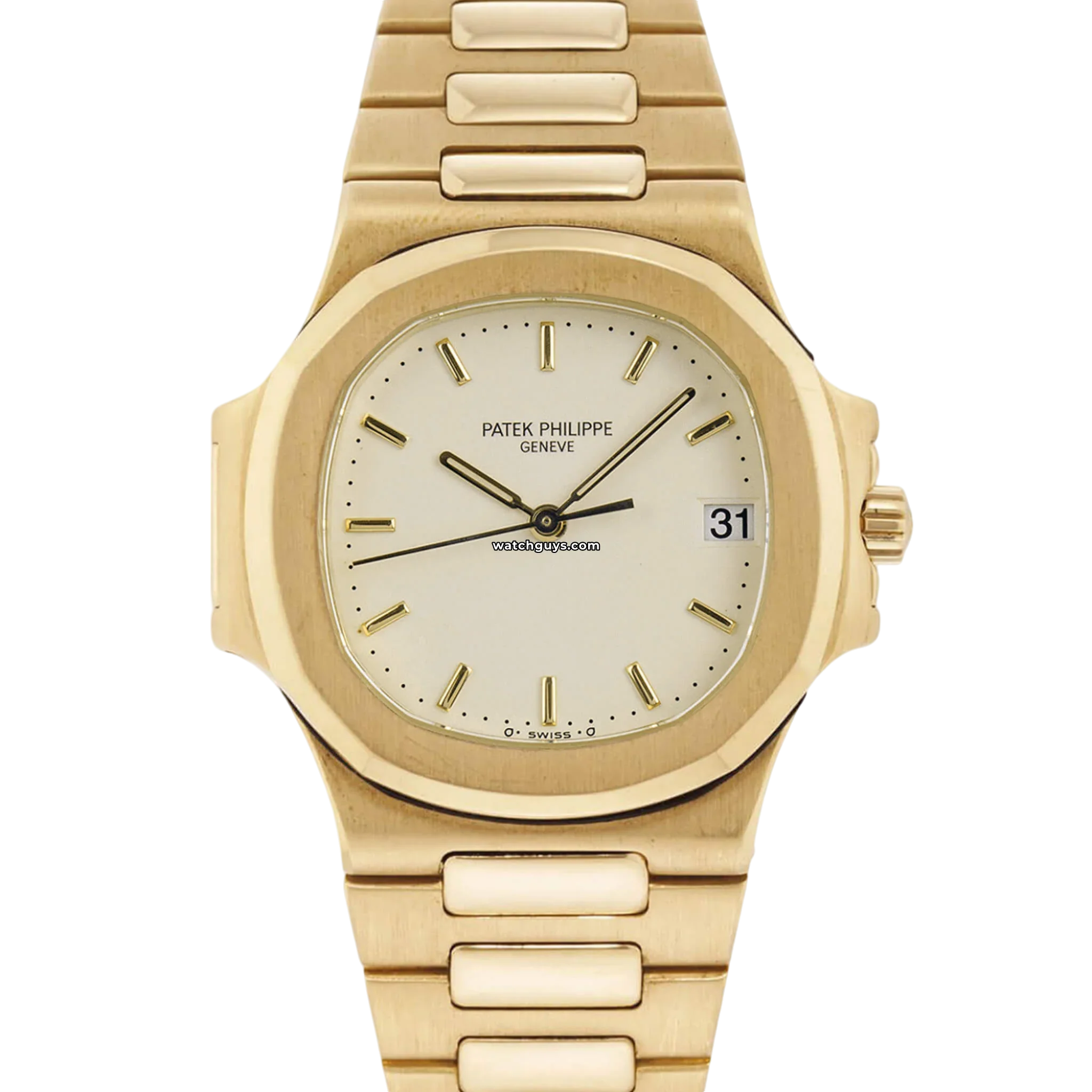 Patek Philippe Nautilus 3800/1J 18K Yellow Gold Men's Watch with Silver Dial - Luxury Dress Watch for Business & Formal Occasions