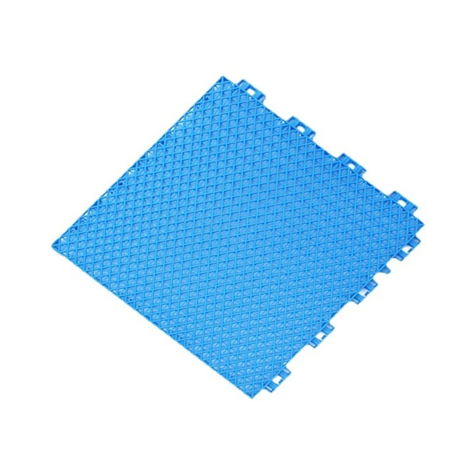 Non-Slip Interlocking Floor Mats for Outdoor Playground, Balcony & Deck - 25x25cm Blue Drainage Tiles (20-Pack) - Perfect for Kids Play Areas, Patio Flooring & Gym Mats