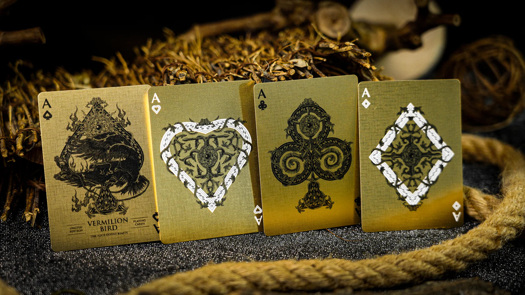 Premium ARK Black Gold Box Set - Vermilion Bird Playing Cards for Poker, Magic Tricks & Collectors | Elegant Gift for Card Game Enthusiasts