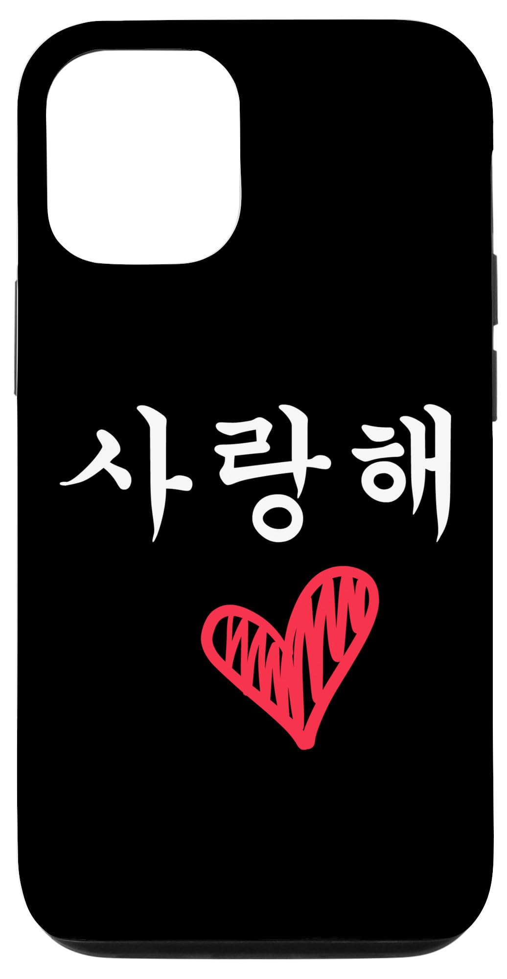 iPhone 12/12 Pro Case with 'Saranghae' (I Love You in Korean) & Kpop Design - Perfect for K-Drama Fans, BTS Lovers, and Korean Culture Enthusiasts