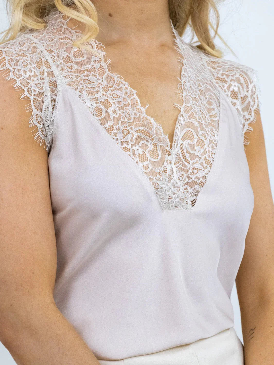 Lauren Women's Cami Top - Elegant Champagne Sleeveless Blouse for Casual Wear, Layering & Night Out