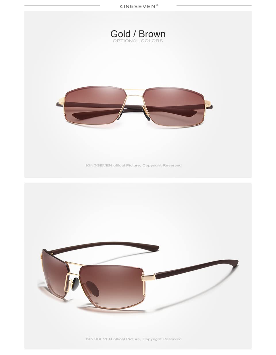KINGSEVEN Polarized Sunglasses for Men - Lightweight, Stylish & UV Protection - Perfect for Driving, Outdoor Sports & Fashion Accessories