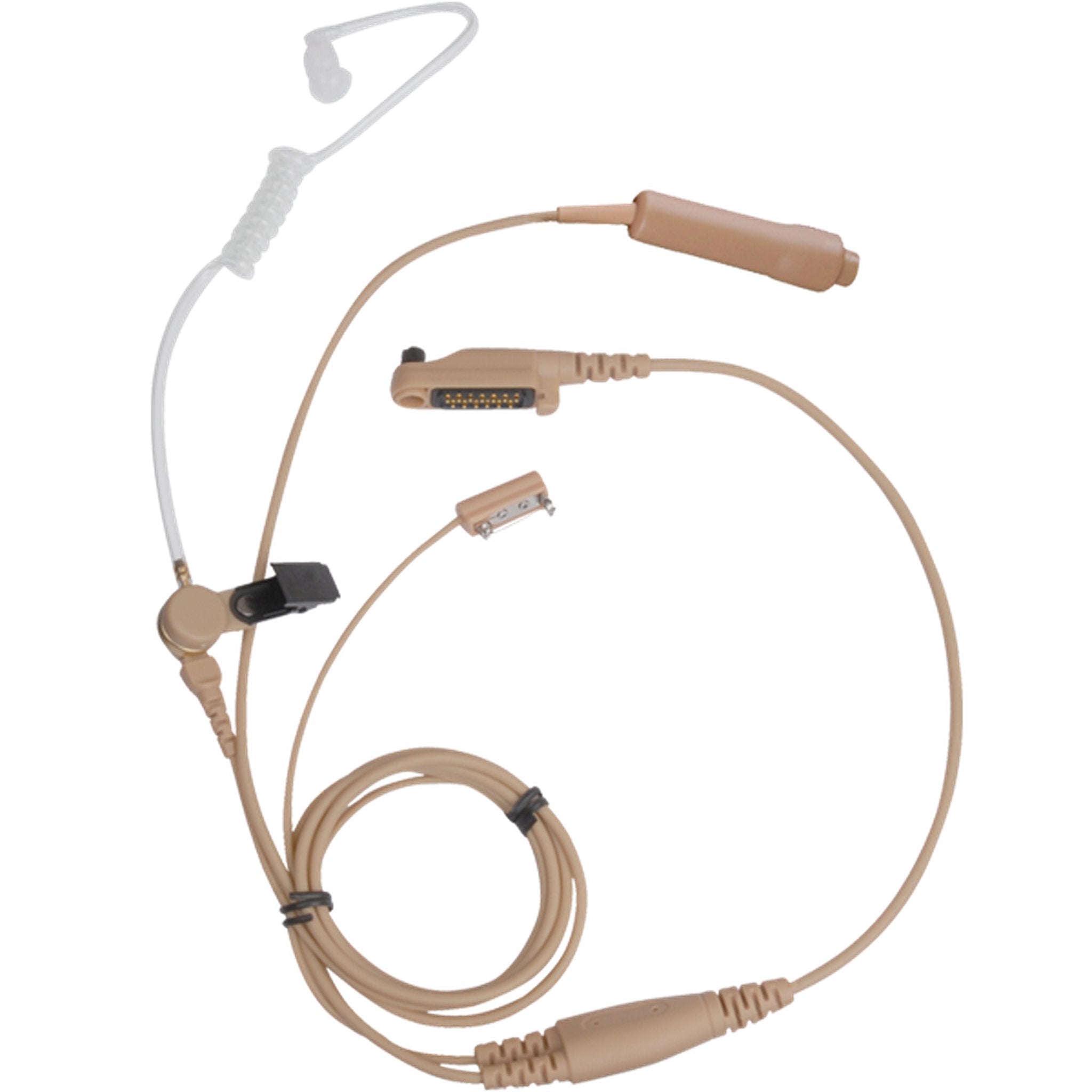 Hytera EAN21 P 3-Wire Surveillance Earpiece with Transparent Acoustic Tube (Beige) - Covert Communication Device for Security, Law Enforcement & Undercover Operations