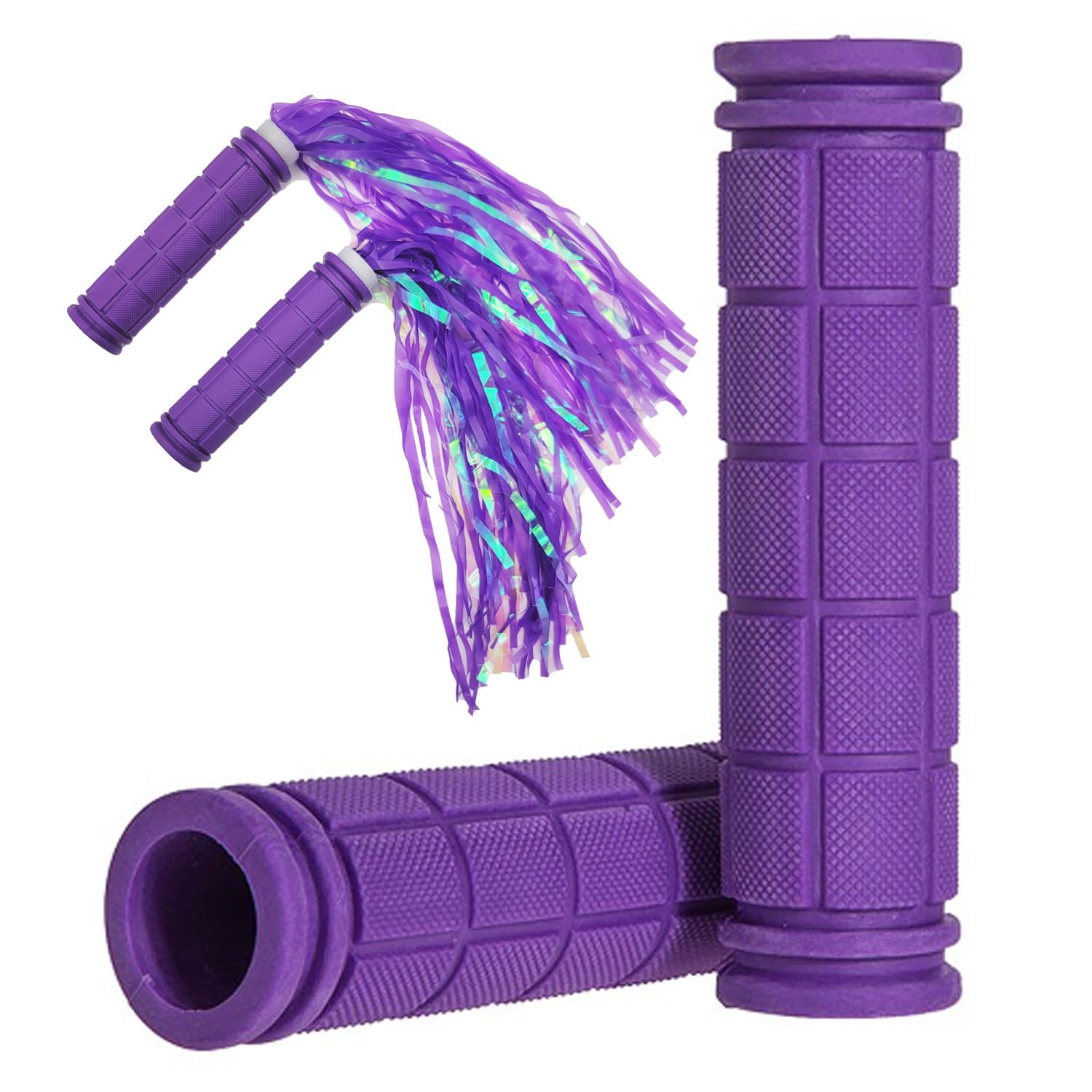 Non-Slip Bike Handle Grips with Tassel Streamers for Kids & Adults - Durable Bicycle Handlebar Covers for Mountain Bikes, Scooters, Road Bikes & BMX - Perfect for Cycling Safety & Fun Outdoor Rides