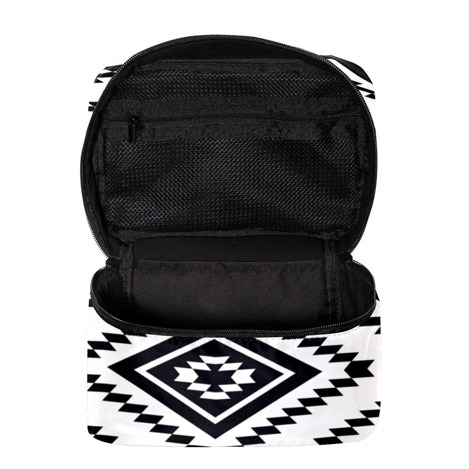 Aztec Geometric Pattern Large Travel Makeup Bag - Waterproof Cosmetic Organizer with Zipper for Women & Girls | Perfect for Vacation, Gym, and Daily Essentials Storage