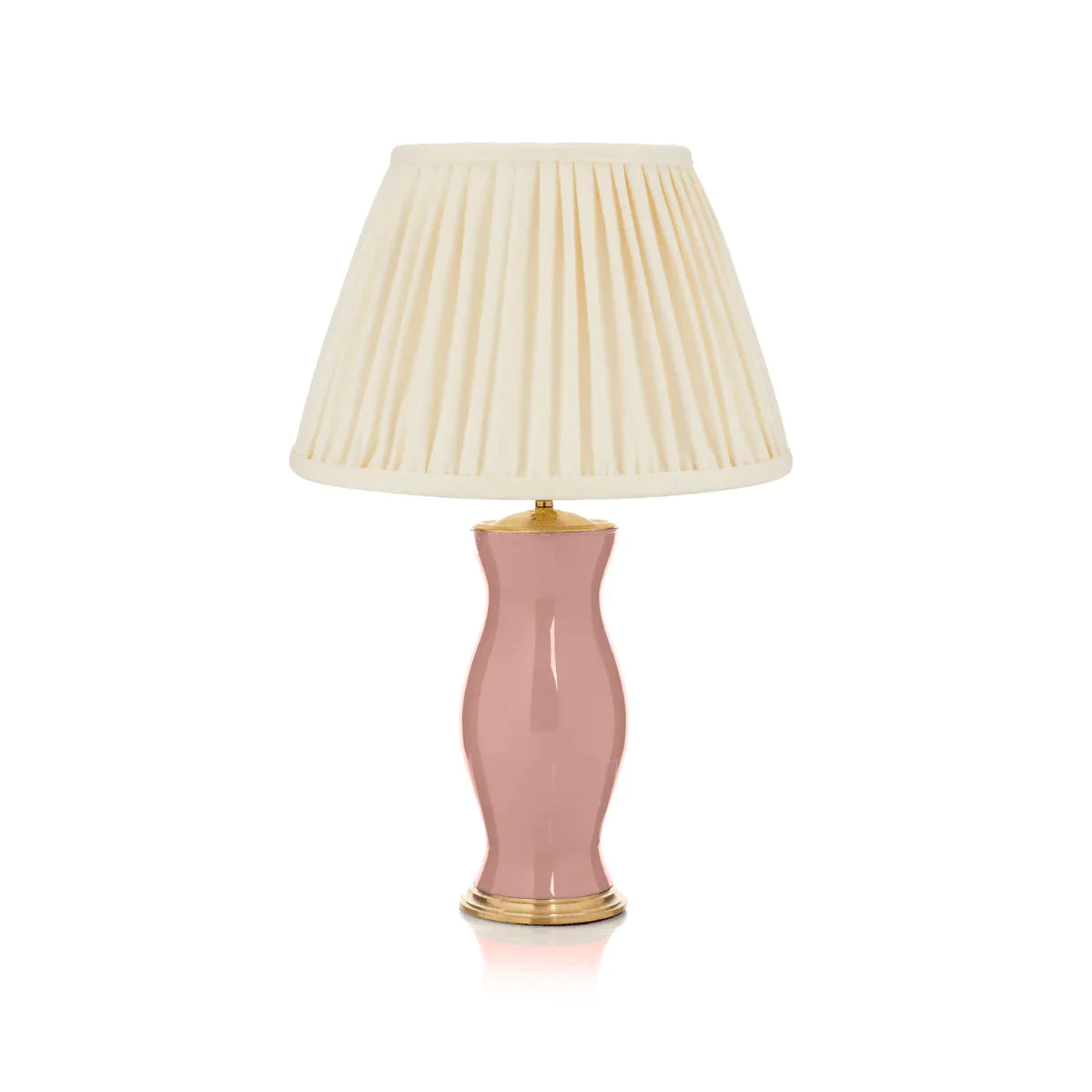 Elegant Blush Pink Handblown Glass Table Lamp with Brass Accents - Perfect for Bedroom Nightstand, Living Room Decor & Romantic Ambiance Lighting