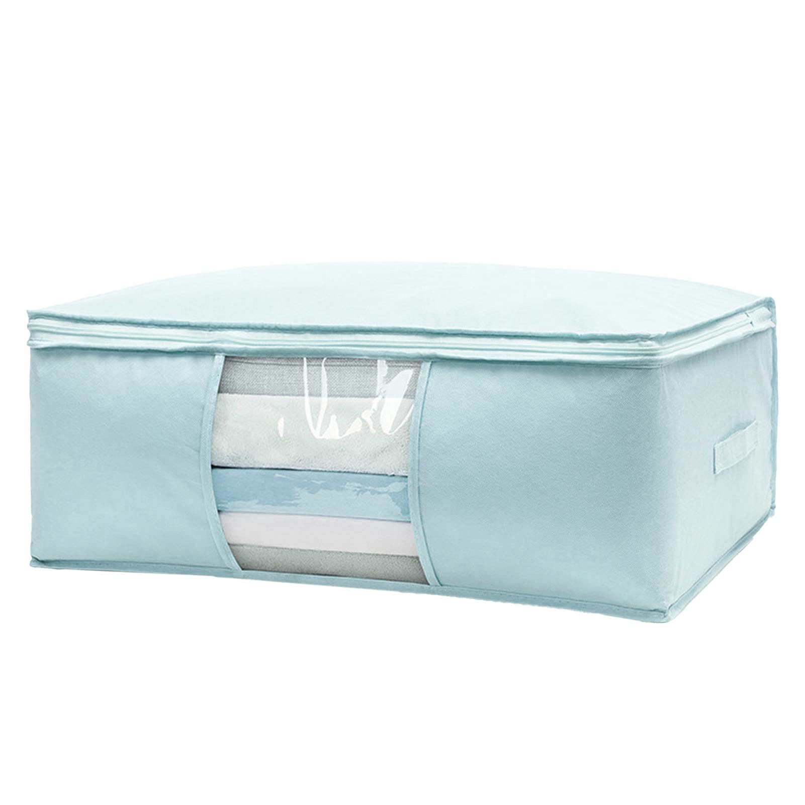 Grey990 Clothes Storage Bags - Dustproof Foldable Non-Woven Fabric Breathable Thickened Organizer for Quilts, Blankets & Seasonal Clothes | XL Size Sky Blue | Perfect for Home Organization & Closet Storage