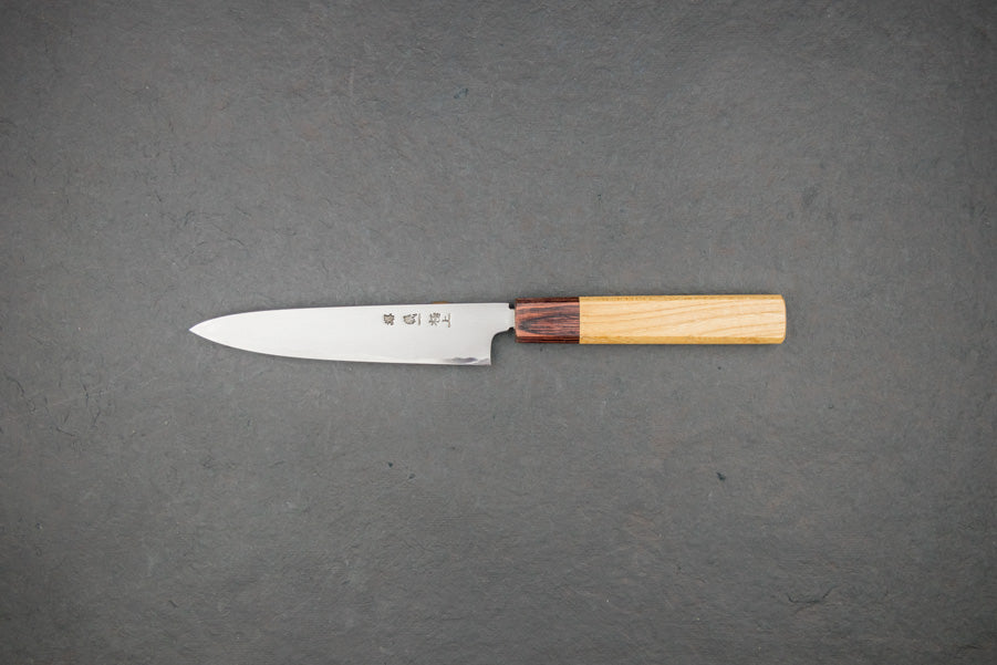 Premium Sakai Kikumori Yoshikazu Tanaka Shironiko Kasumi Petty Knife 150mm - Japanese High-Carbon Steel Kitchen Knife for Precise Slicing, Peeling & Garnishing