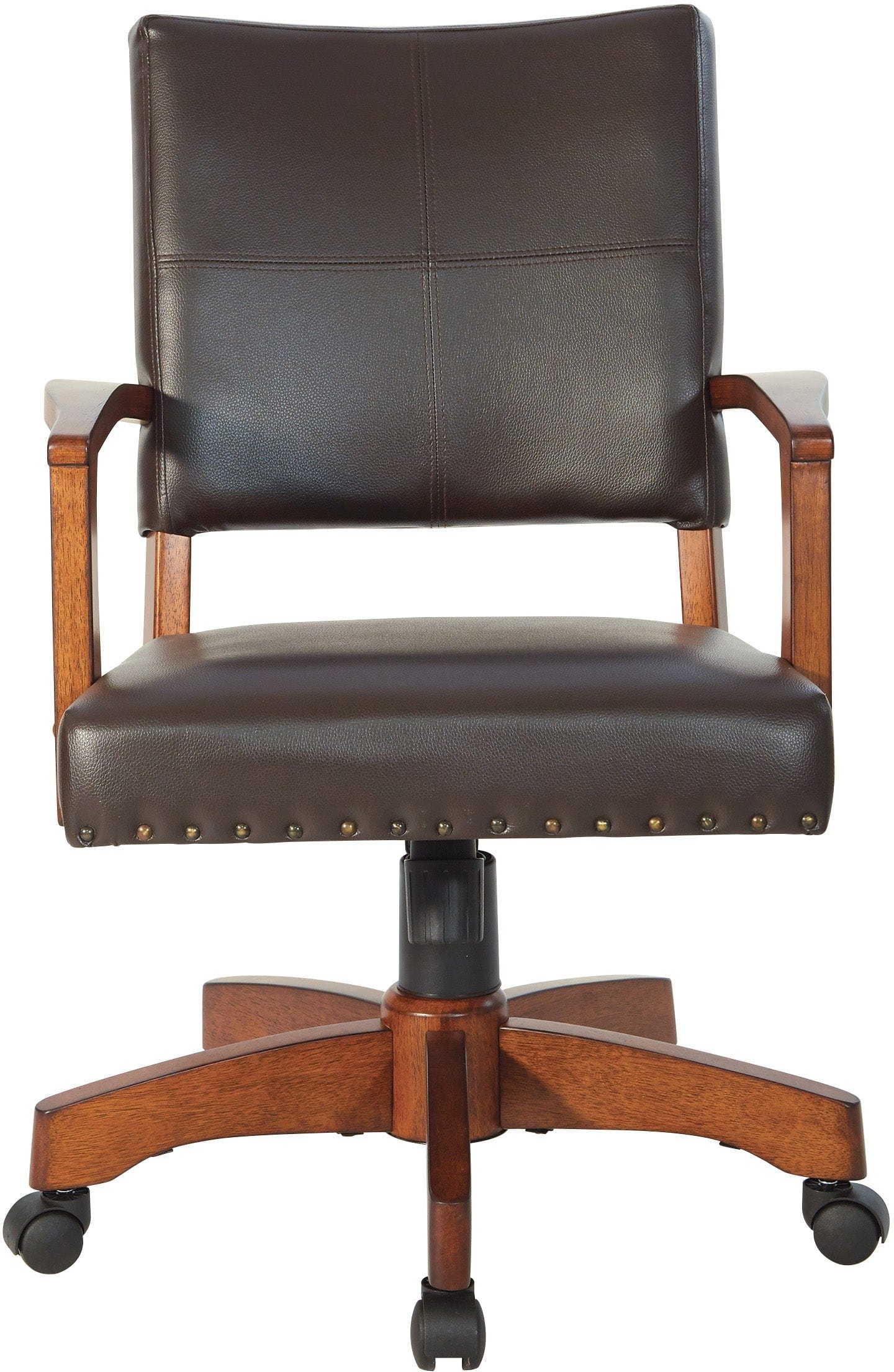 Office Star Deluxe Wood Bankers Chair - Ergonomic Executive Office Chair with Adjustable Height & Swivel Base [109MB] - Perfect for Home Office, Conference Rooms & Professional Workspaces