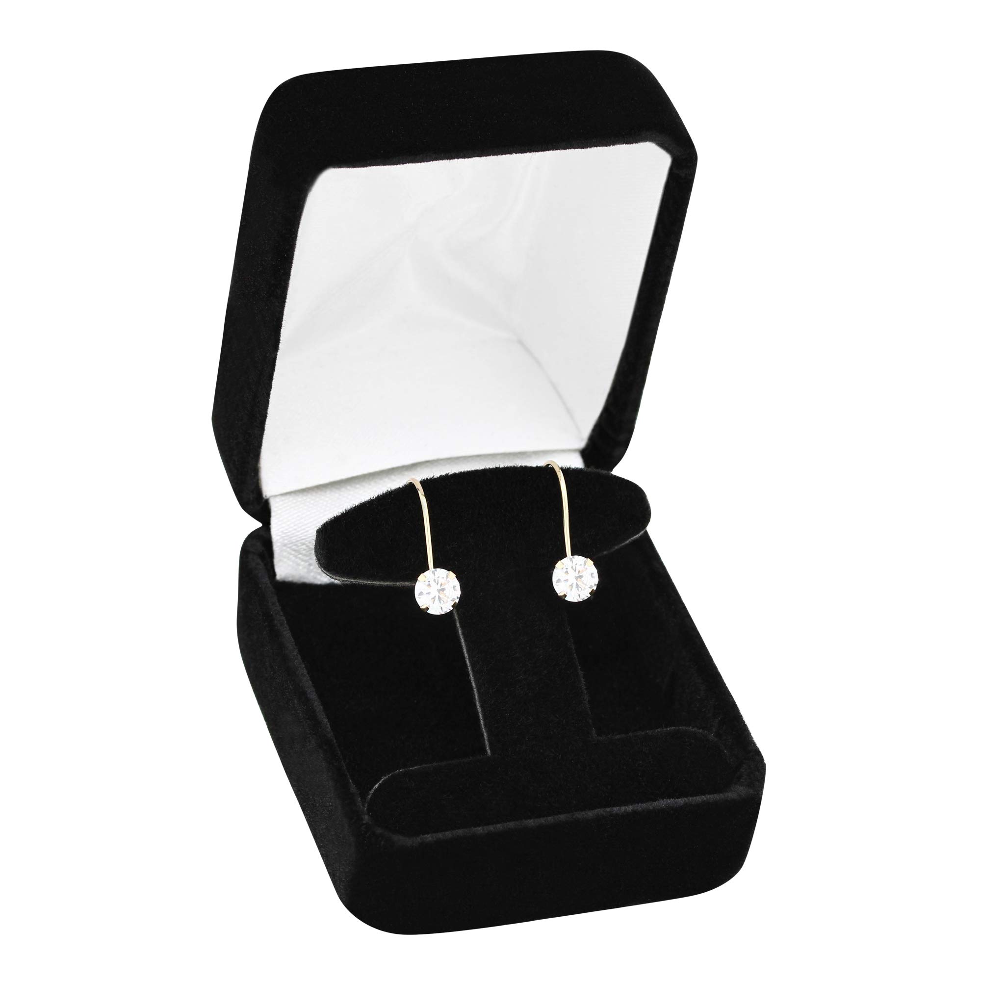14K Yellow Gold Dangle Earrings with Round Cubic Zirconia Stones & Secure Leverback Clasp - Elegant Everyday Jewelry for Women, Perfect for Parties, Weddings & Special Occasions