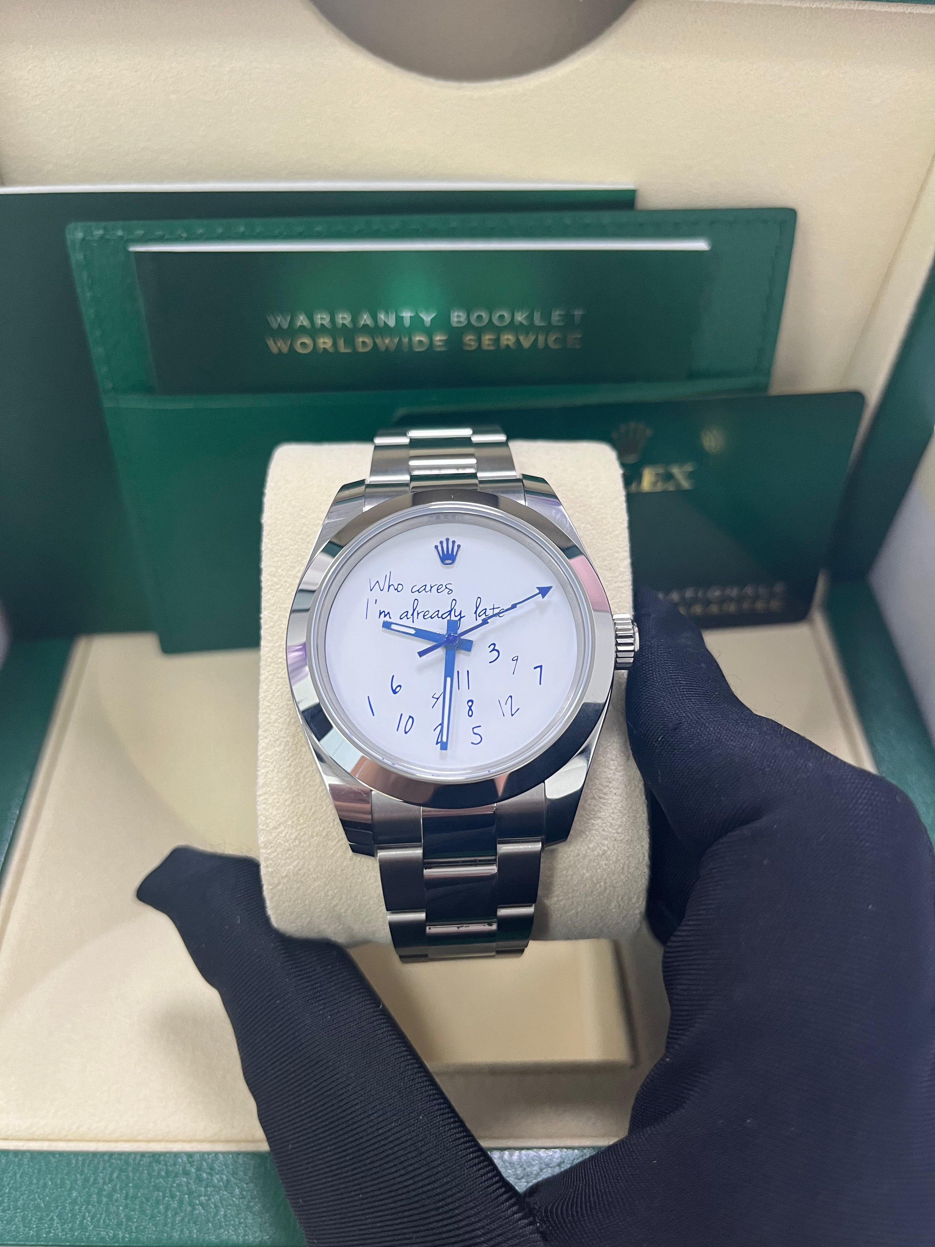 Rolex Steel Milgauss 116400GV Watch with Green Crystal - Custom Made Time Dial for Men, Luxury Sports & Everyday Wear